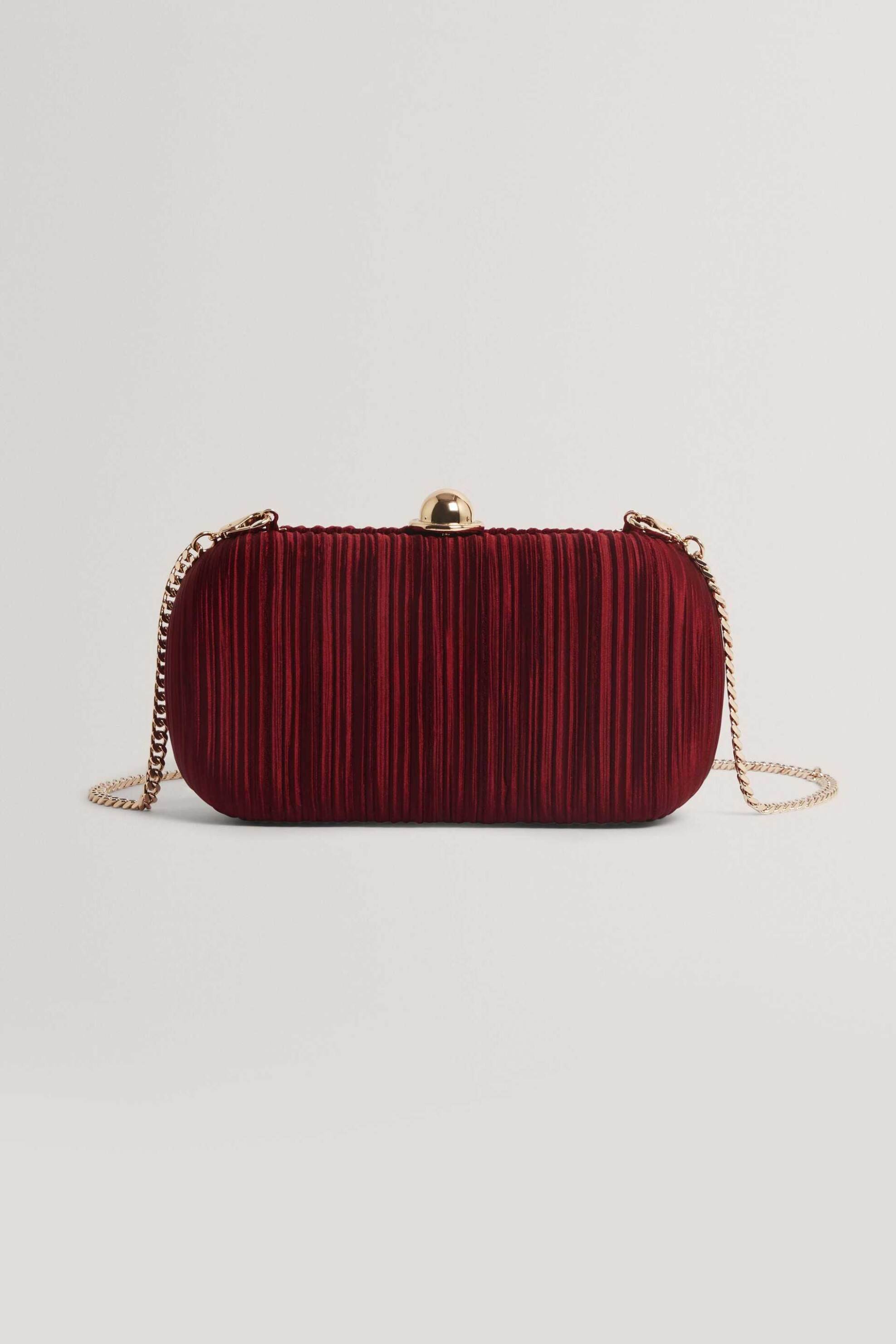 TED BAKER Ted Baker γυναικείο τσαντάκι clutch "Plisse" - 283985 Κόκκινο