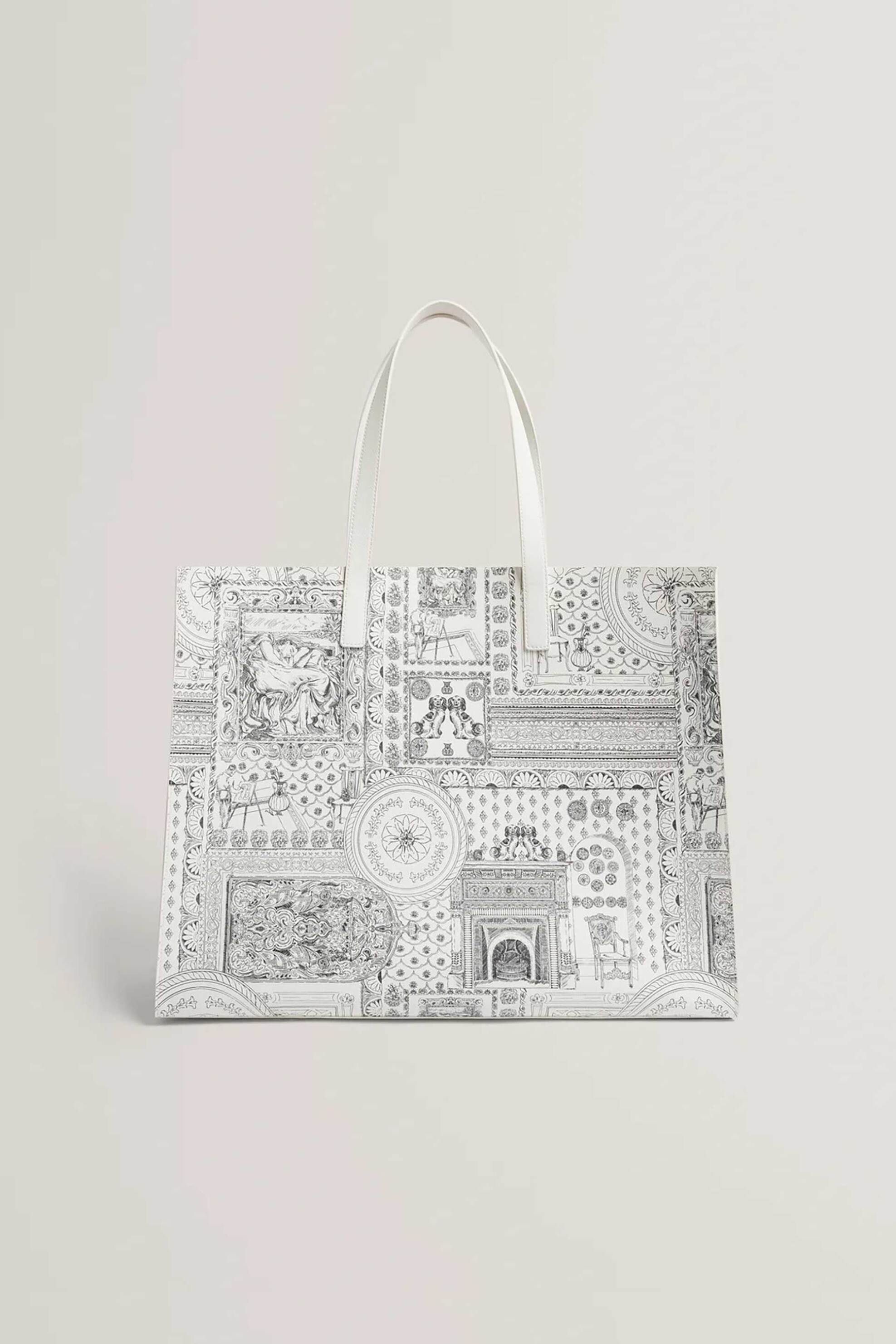 TED BAKER Ted Baker γυναικεία τσάντα ώμου με print "Welcon" - 285552 Λευκό