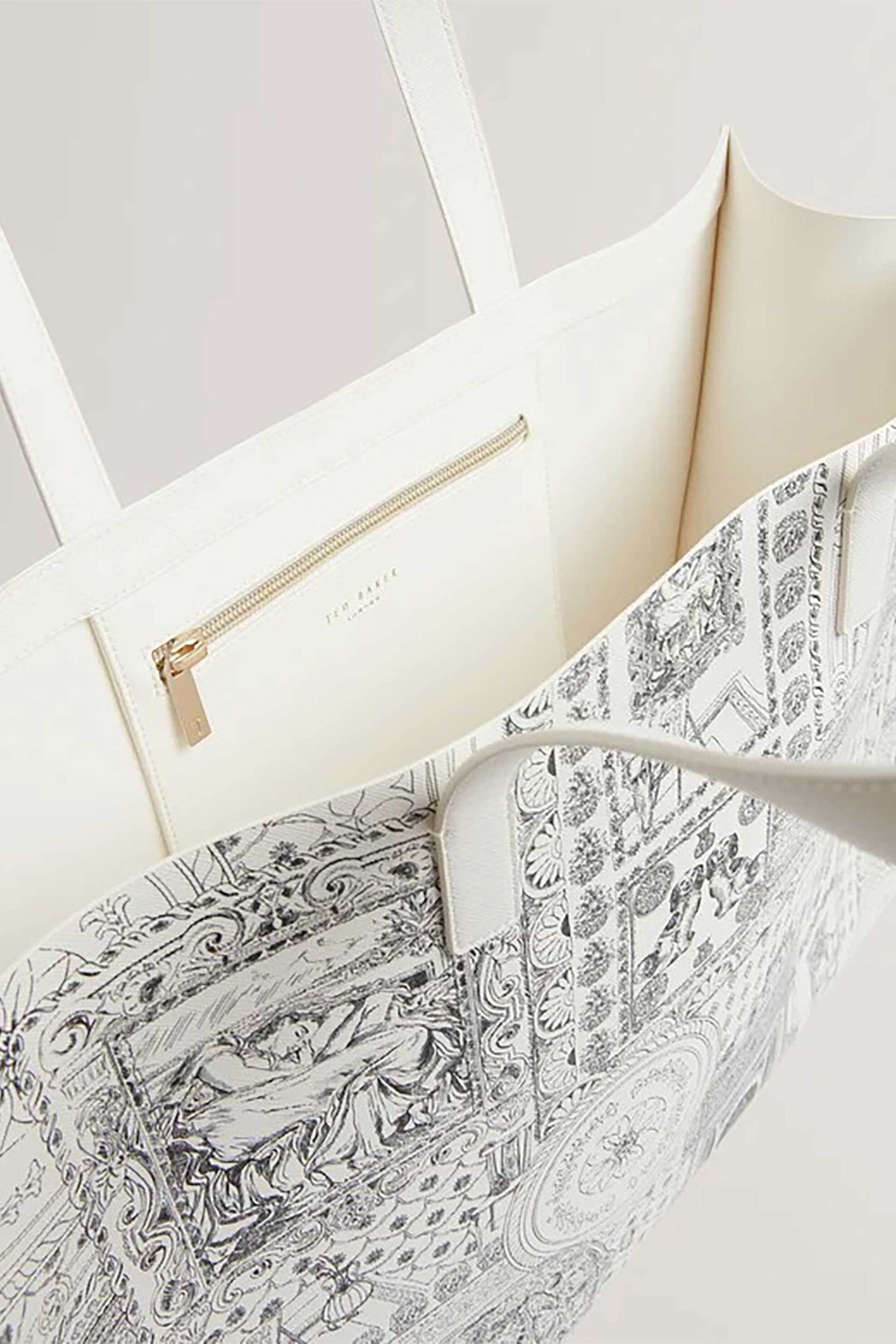TED BAKER Ted Baker γυναικεία τσάντα ώμου με print "Welcon" - 285552 Λευκό - 3