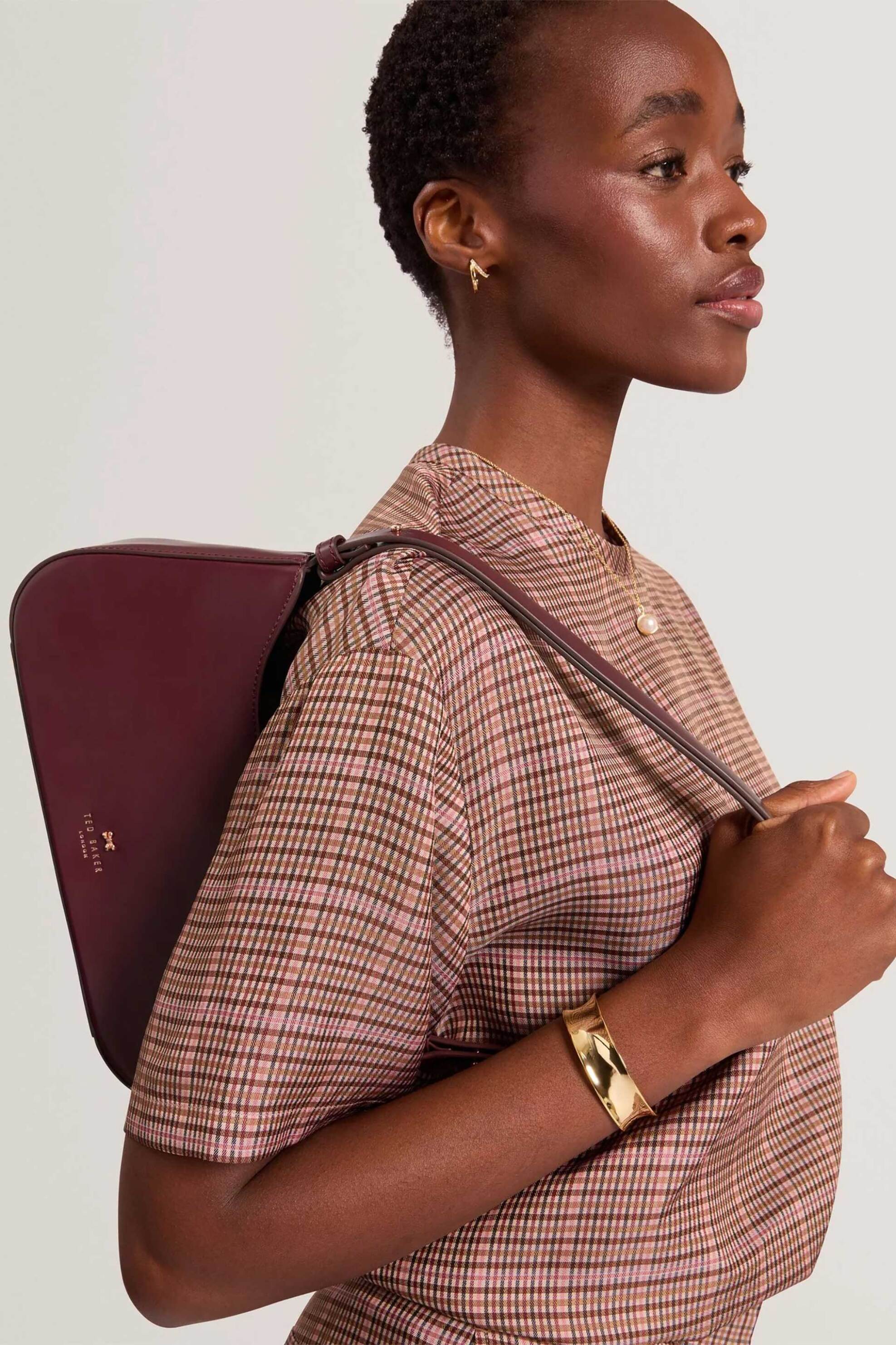 TED BAKER Ted Baker γυναικεία τσάντα ώμου "Curlo" - 285556 Μπορντό - 4