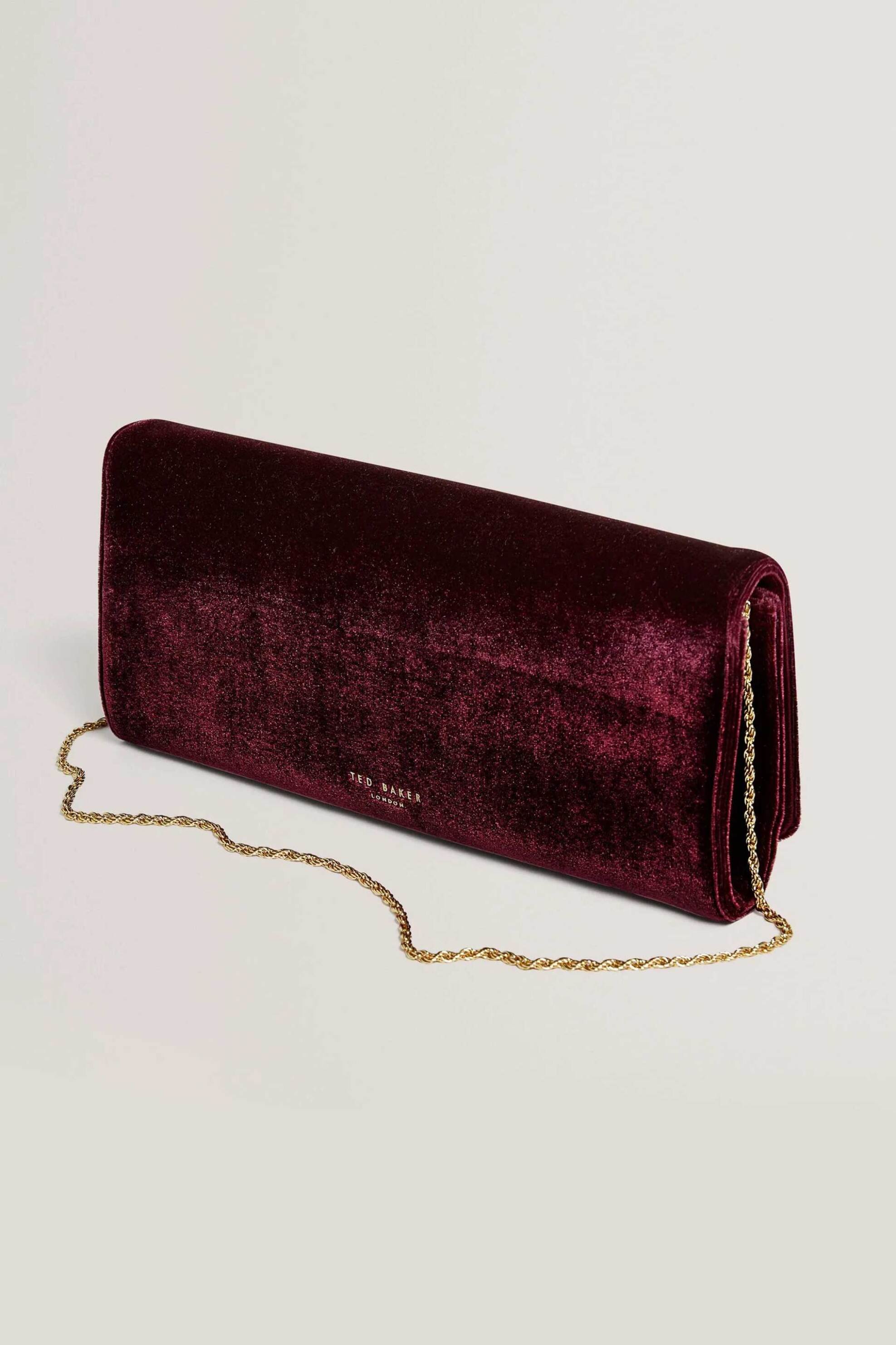 TED BAKER Ted Baker γυναικεία τσάντα φάκελος velvet "Maroah" - 285634 Μπορντό - 2