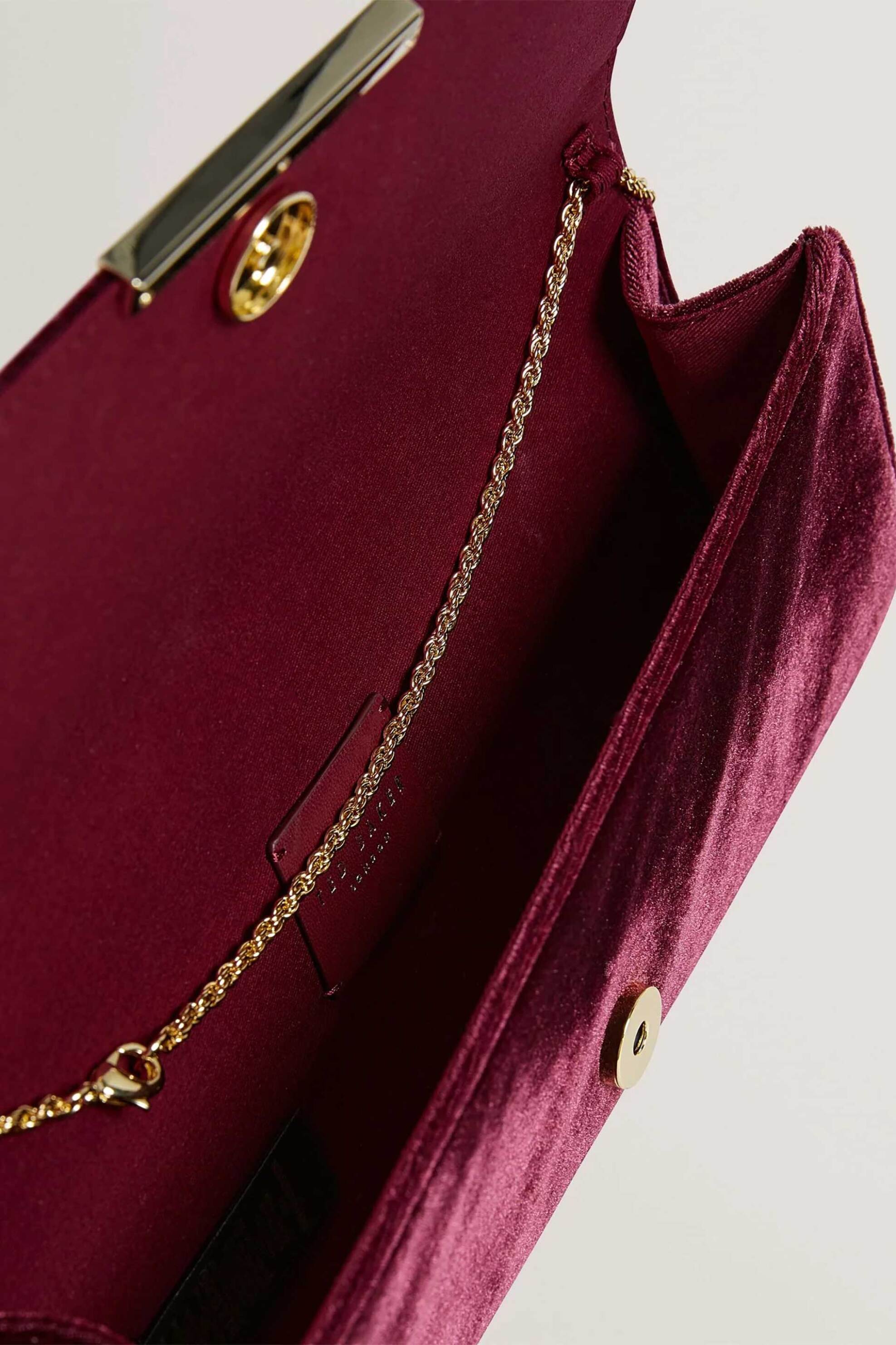 TED BAKER Ted Baker γυναικεία τσάντα φάκελος velvet "Maroah" - 285634 Μπορντό - 3