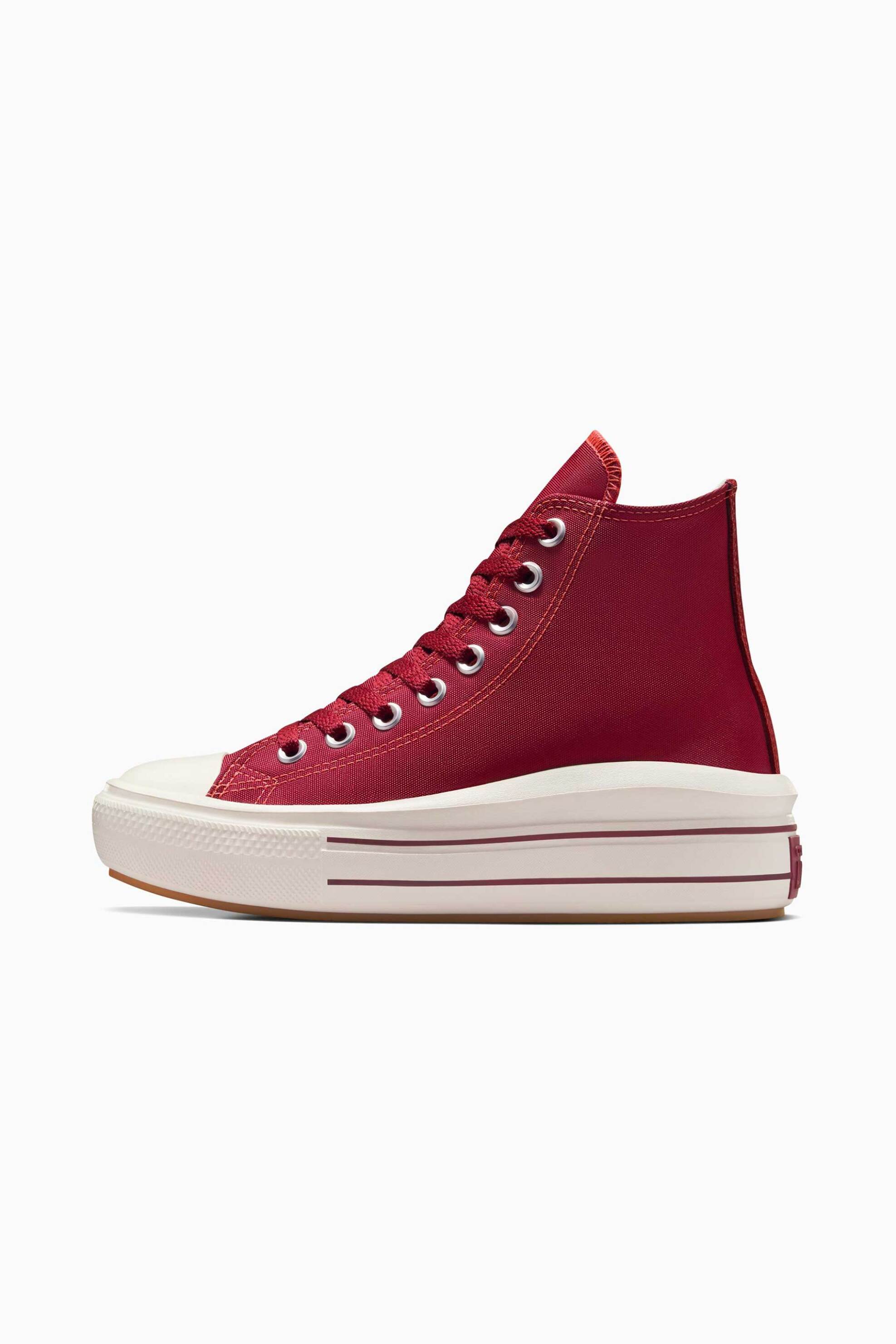Converse γυναικεία sneakers μποτάκια "Chuck Taylor All Star Move Platform Retro Sport" - A12586C Μπορντό