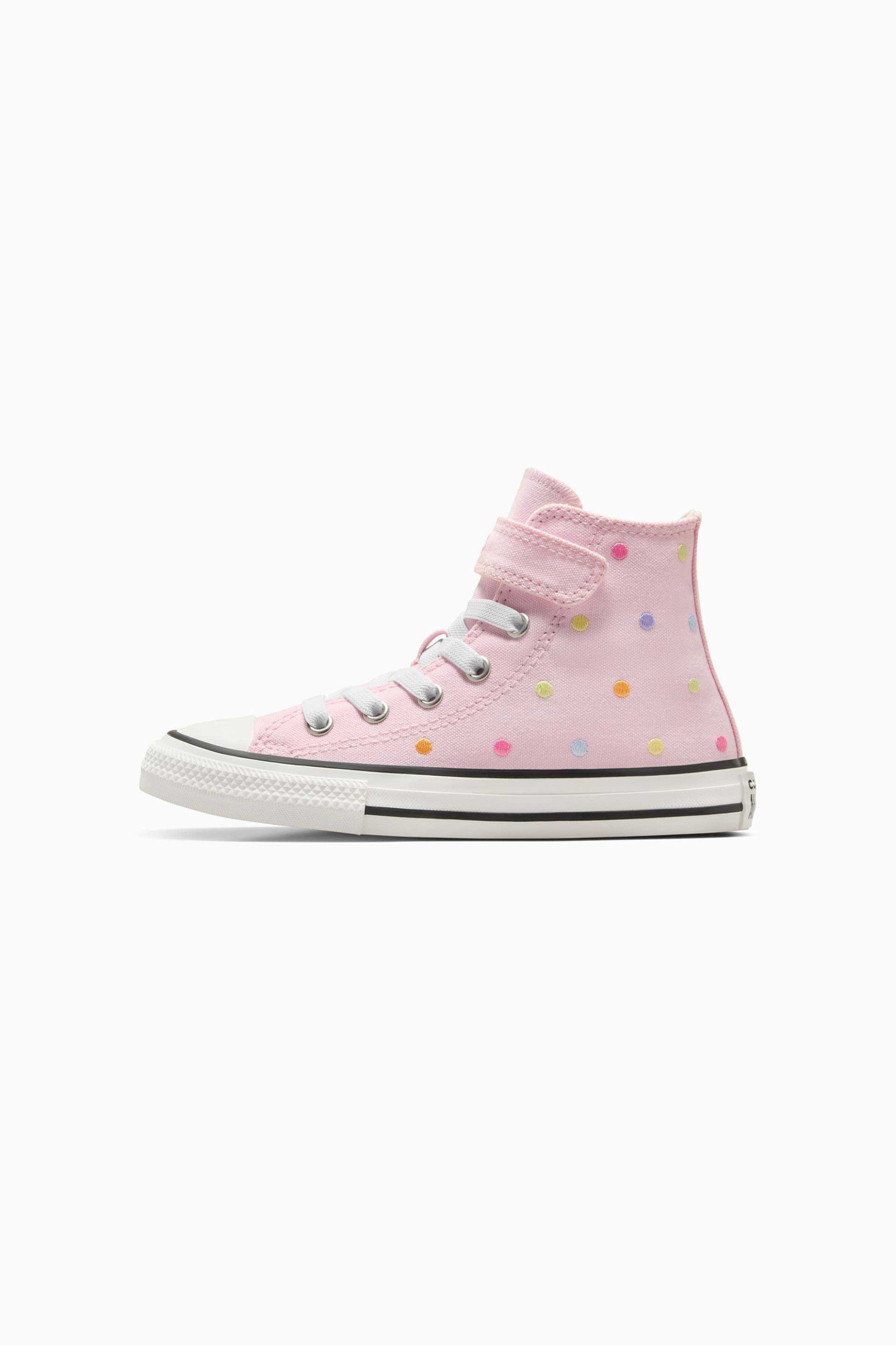 Converse παιδικά sneakers μποτάκια "Chuck Taylor All Star Embroidered Polka Dots Easy On" - A10701C Ροζ