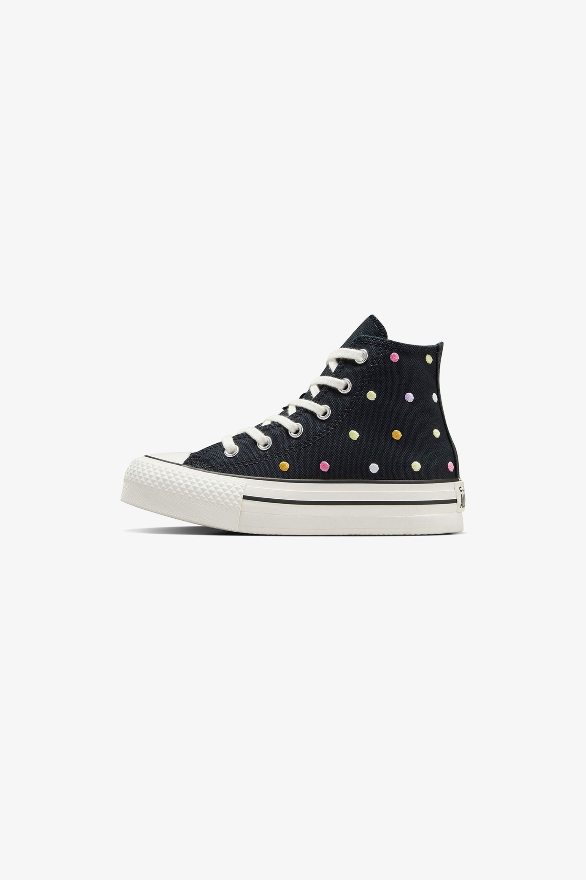 Converse παιδικά sneakers μποτάκια "Chuck Taylor All Star Lift Polka Dots Platform" (31-35) - A12609C Μαύρο