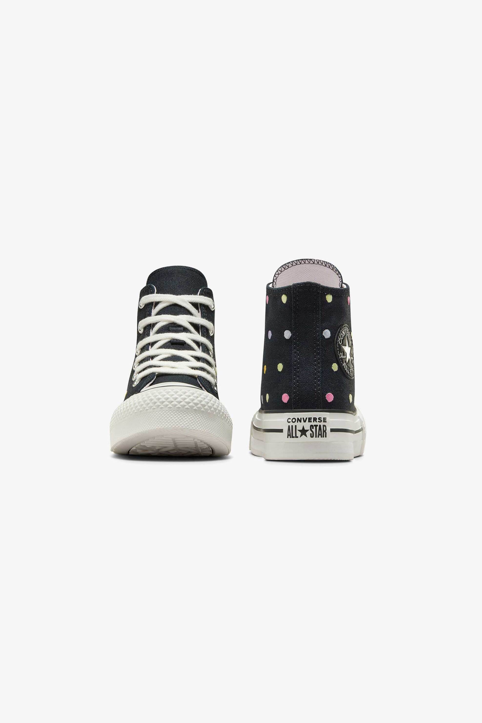 Converse Παιδικά Sneakers Μποτάκια Chuck Taylor All Star Lift Polka Dots Platform (31-35) - A12609C Μαύρο