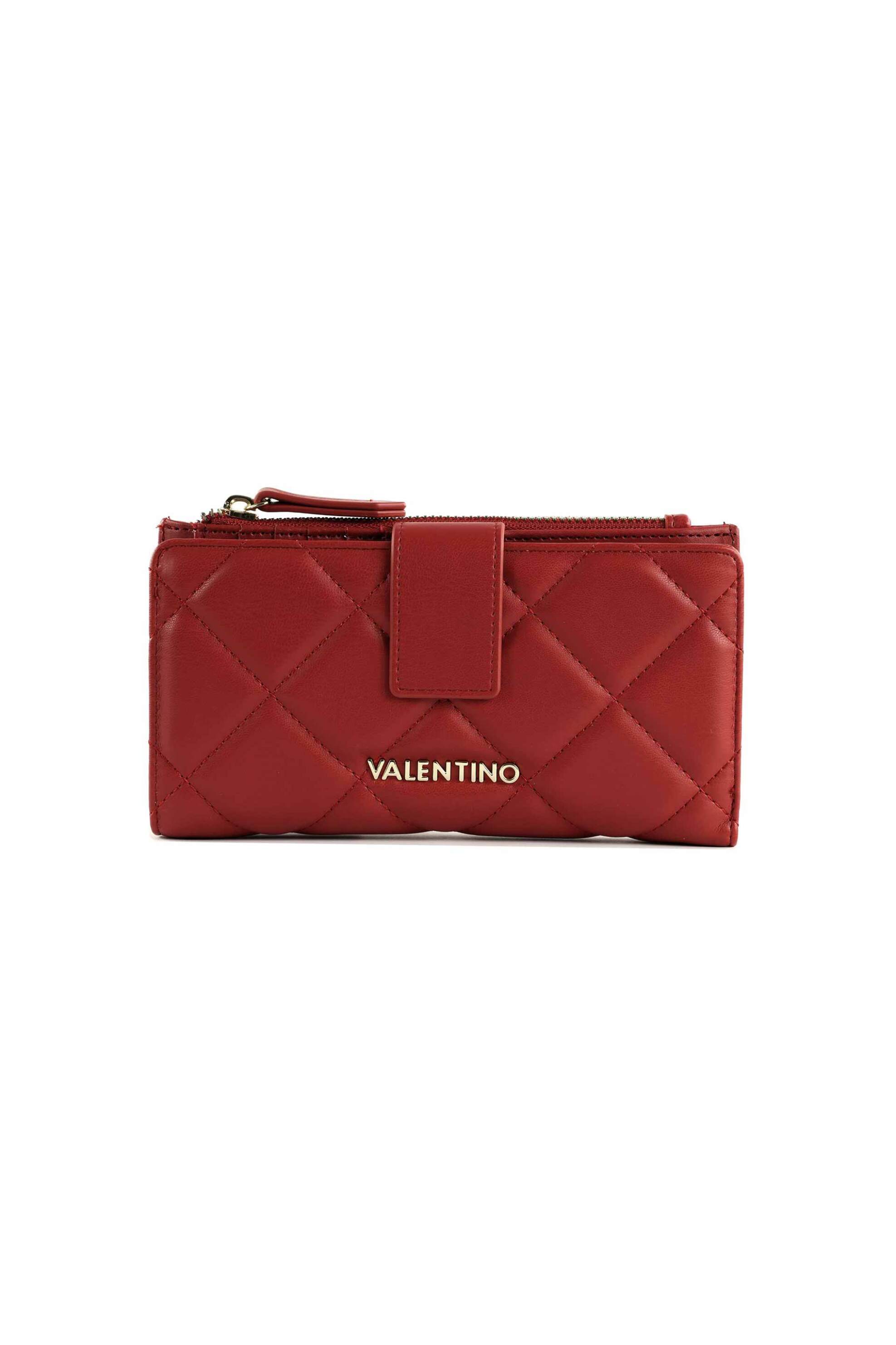 Γυναίκα > ΑΞΕΣΟΥΑΡ > Πορτοφόλια & Θήκες Valentino γυναικείο πορτοφόλι μονόχρωμο με μεταλλικό λογότυπο "Ocarina" - 55KVPS3KK229R/O Κόκκινο
