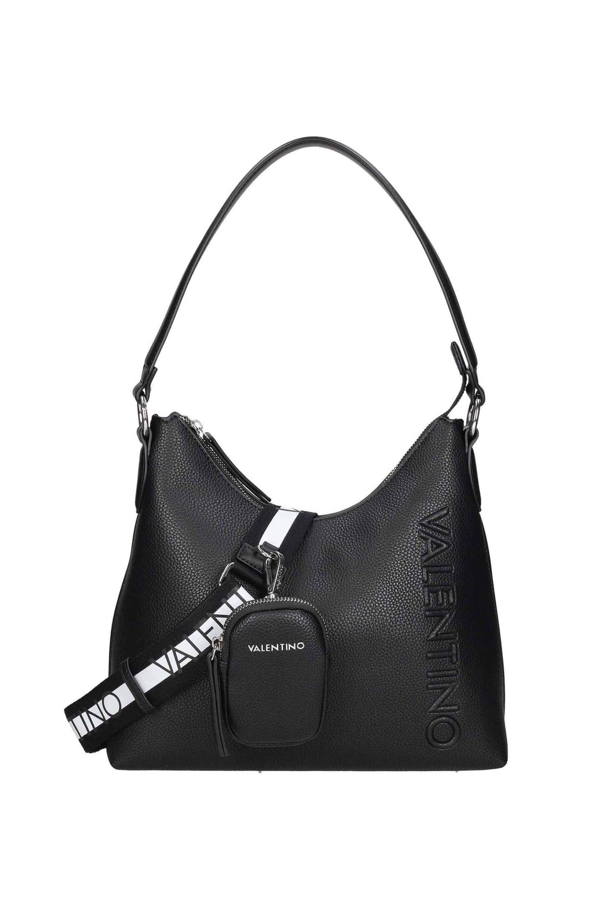 Γυναίκα > ΤΣΑΝΤΕΣ > Τσάντες Ώμου & Shopper Bags Valentino γυναικεία τσάντα ώμου μονόχρωμη με ανάγλυφο logo "Soho" - 55KVBS7LV01/SOH Μαύρο