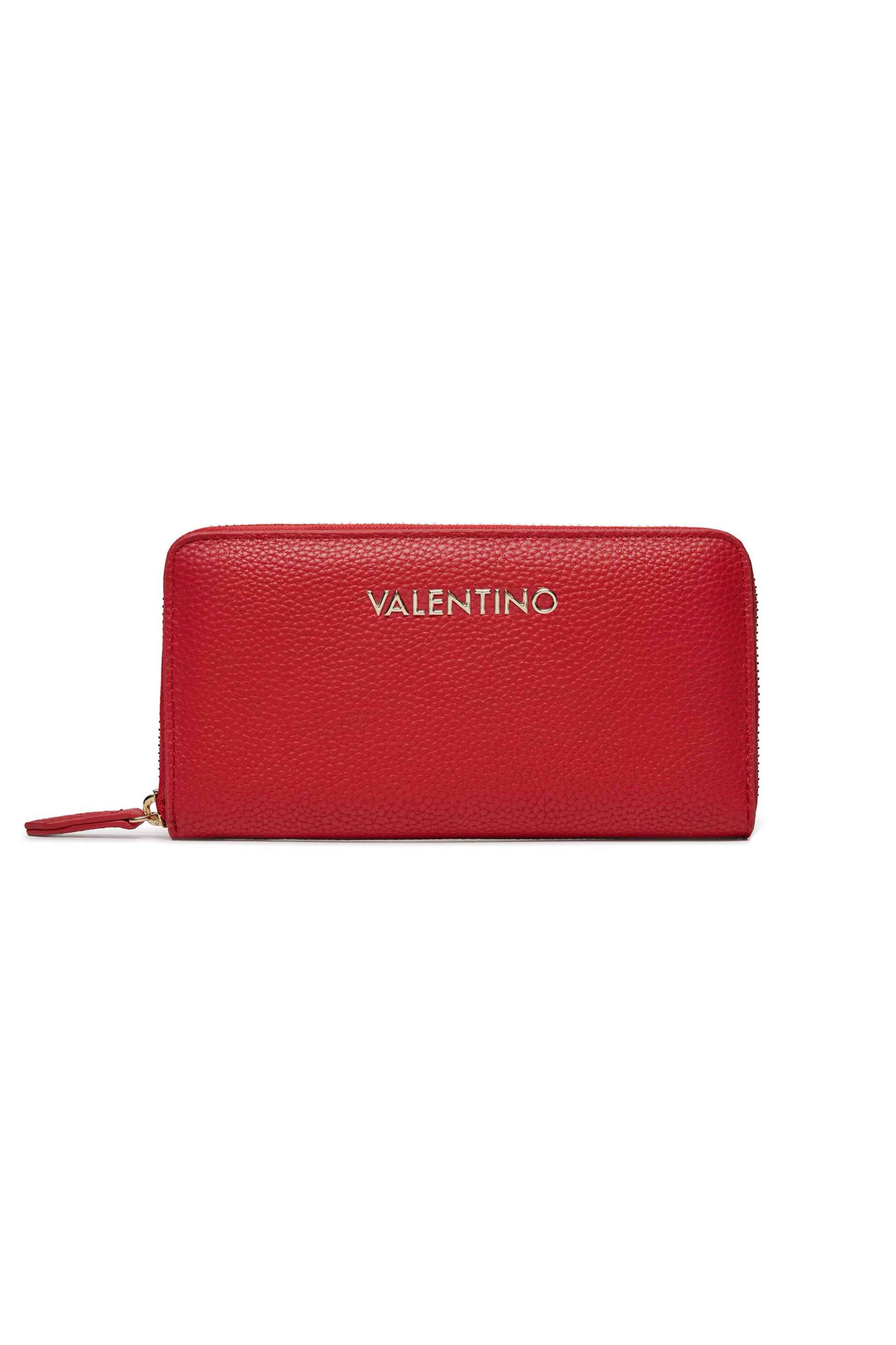 Γυναίκα > ΑΞΕΣΟΥΑΡ > Πορτοφόλια & Θήκες Valentino γυναικείο πορτοφόλι μονόχρωμο με ανάγλυφο logo "Brixton" - 55KVPS7LX155/BR Κόκκινο