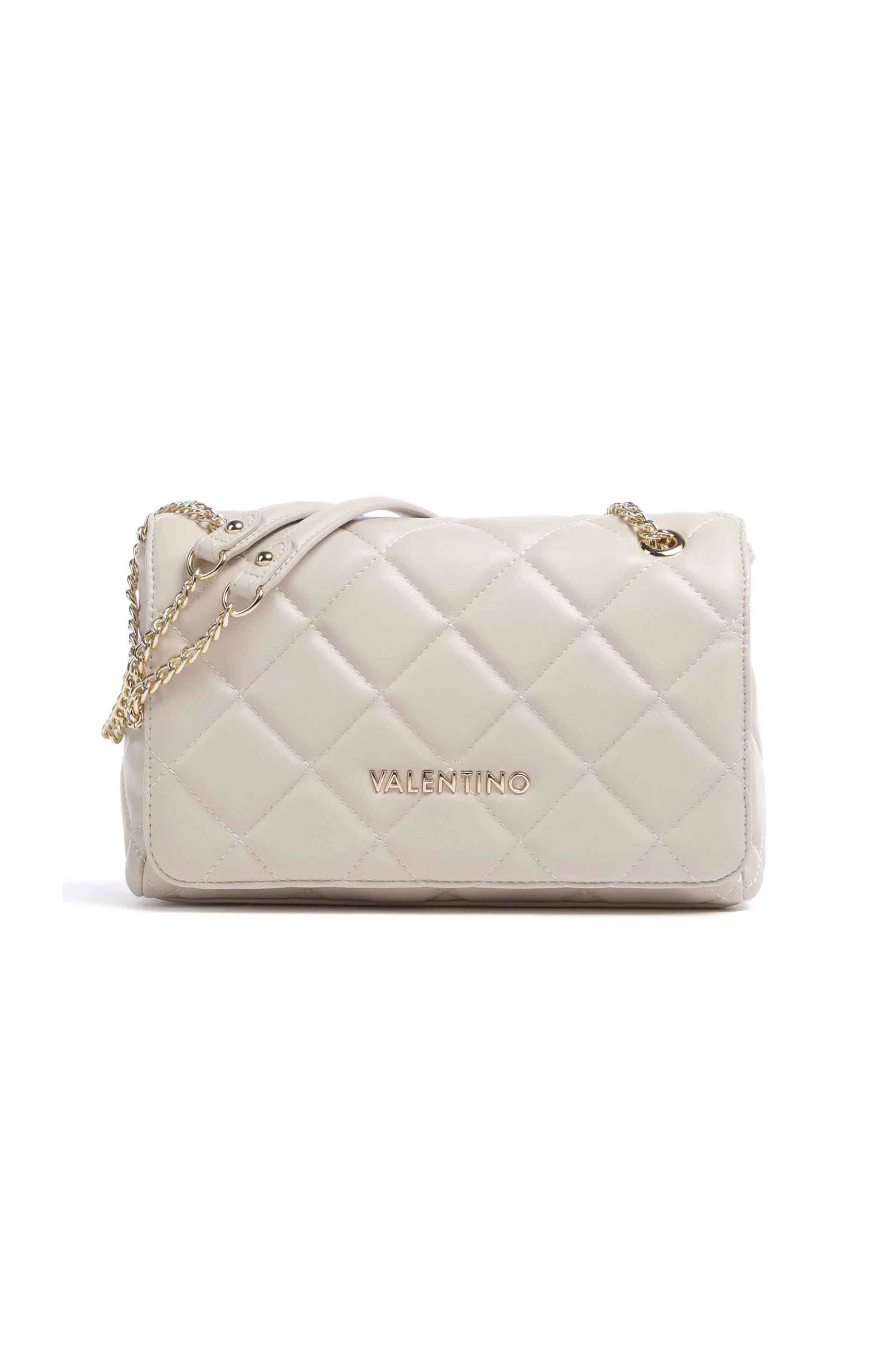 VALENTINO BY MARIO VALENTINO Valentino γυναικεία τσάντα ώμου καπιτονέ με μεταλλικό λογότυπο "Ocarina" - 17LVBS3KK02R/OC Μπεζ