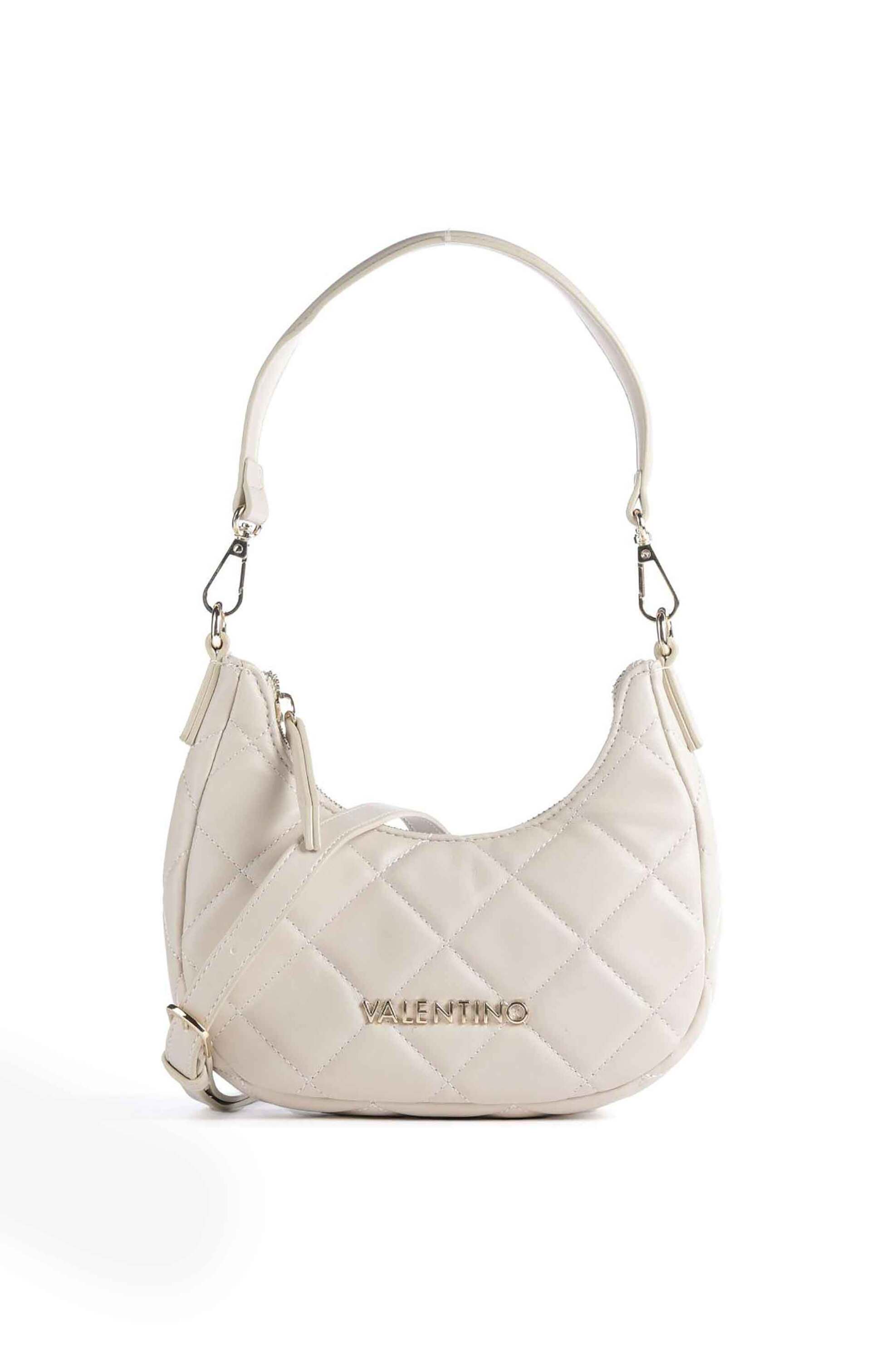 VALENTINO BY MARIO VALENTINO Valentino γυναικεία τσάντα ώμου καπιτονέ με μεταλλικό λογότυπο "Ocarina" - 17LVBS3KK45R/OC Μπεζ