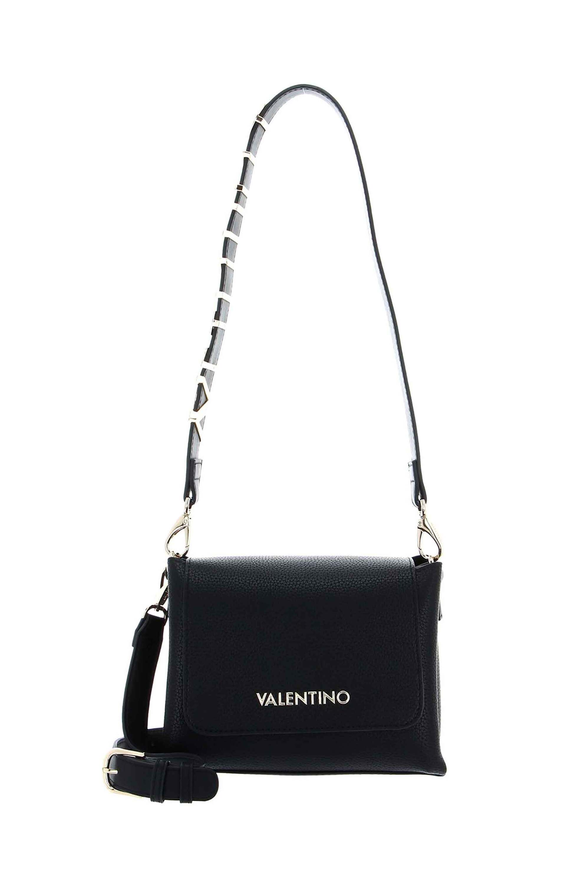 VALENTINO BY MARIO VALENTINO Valentino γυναικεία τσάντα ώμου με μεταλλικό λογότυπο "Alexia" - 17LVBS5A806/ALE Μαύρο