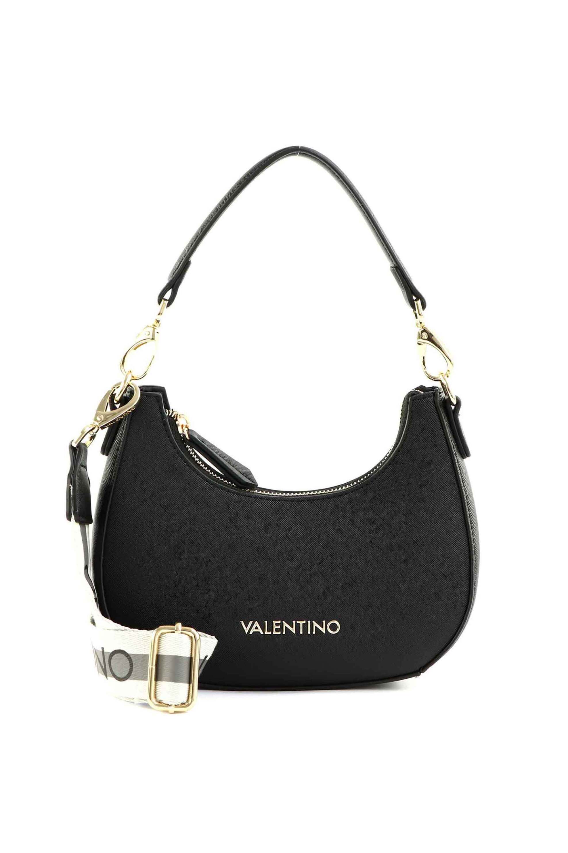 VALENTINO BY MARIO VALENTINO Valentino γυναικεία τσάντα ώμου hobo με μεταλλικό λογότυπο "Zero" - 17LVBS7B305/ZER Μαύρο