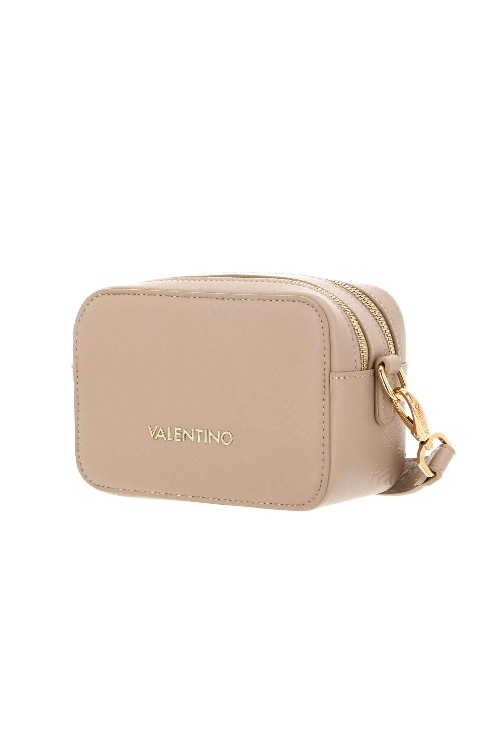 Valentino γυναικείο mini bag crossbody με μεταλλικό λογότυπο "Zero" - 17LVBS7B306/ZER Μπεζ φωτογραφία