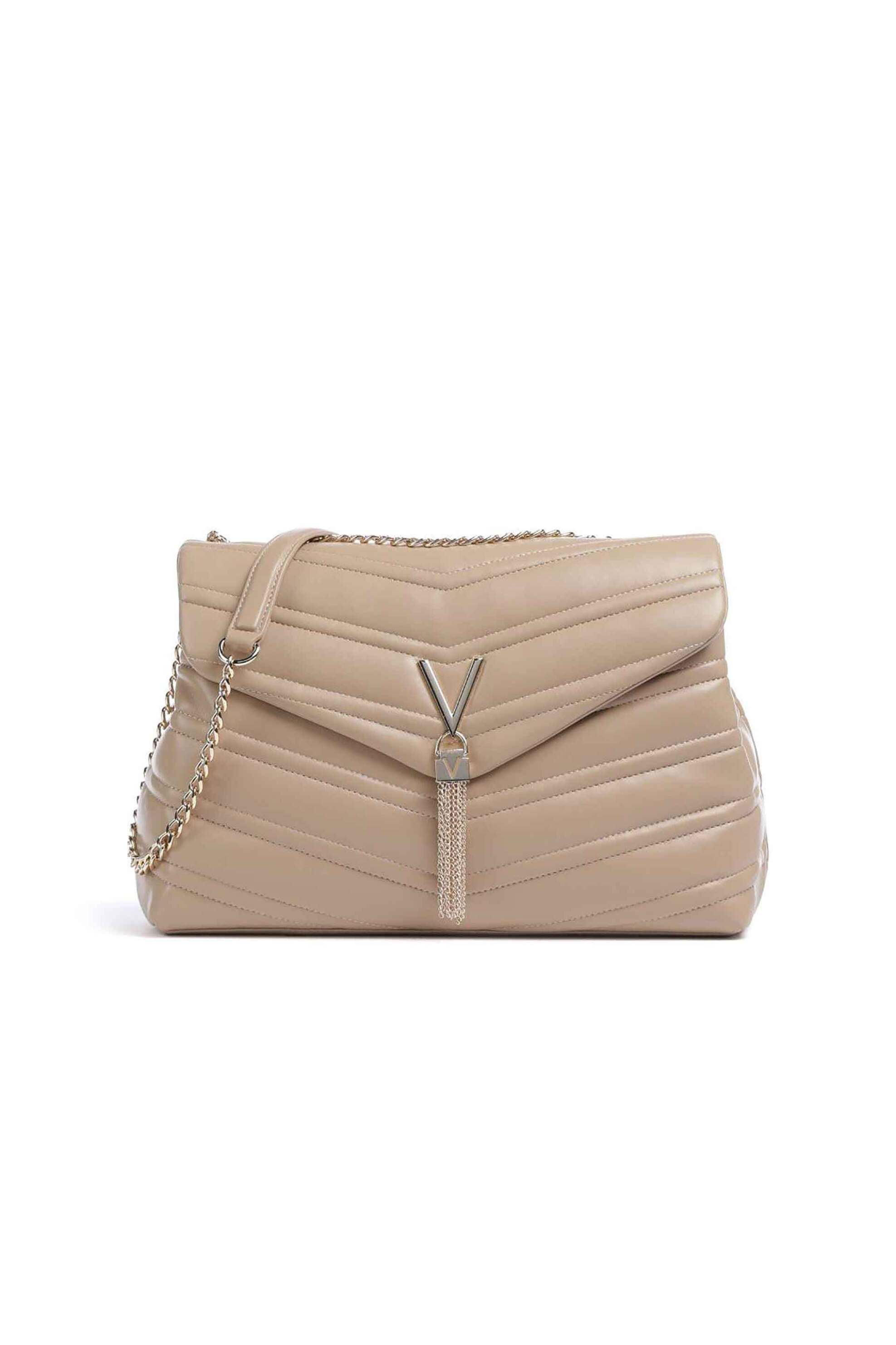 VALENTINO BY MARIO VALENTINO Valentino γυναικεία τσάντα ώμου με μεταλλικό monogram "Privilege" - 17LVBS8DN09/PRI Μπεζ