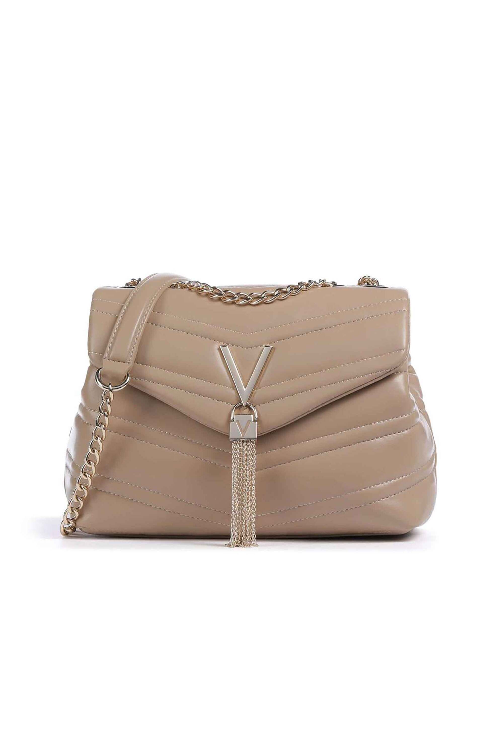 VALENTINO BY MARIO VALENTINO Valentino γυναικεία τσάντα ώμου με μεταλλικό monogram "Privilege" - 17LVBS8DN10/PRI Μπεζ