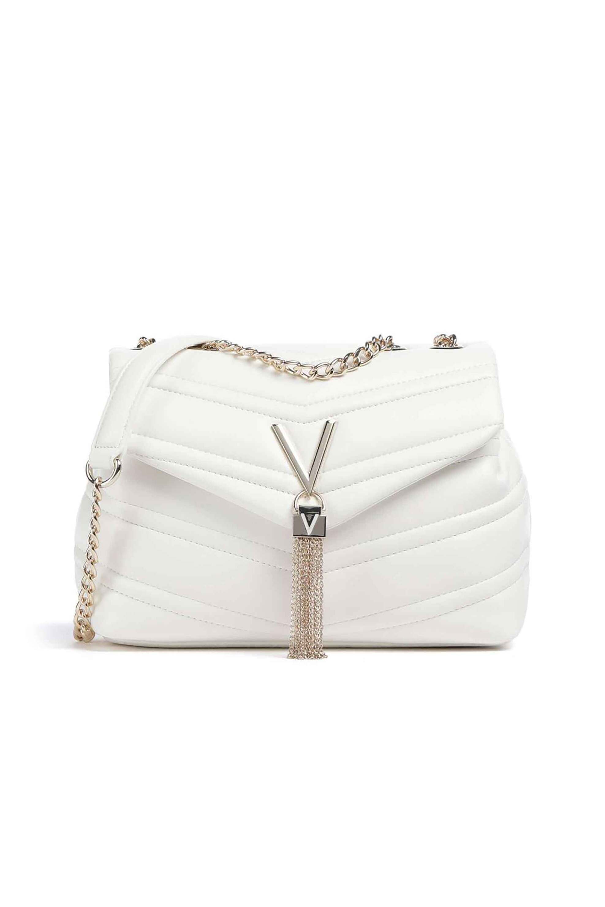 VALENTINO BY MARIO VALENTINO Valentino γυναικεία τσάντα ώμου με μεταλλικό monogram "Privilege" - 17LVBS8DN10/PRI Λευκό