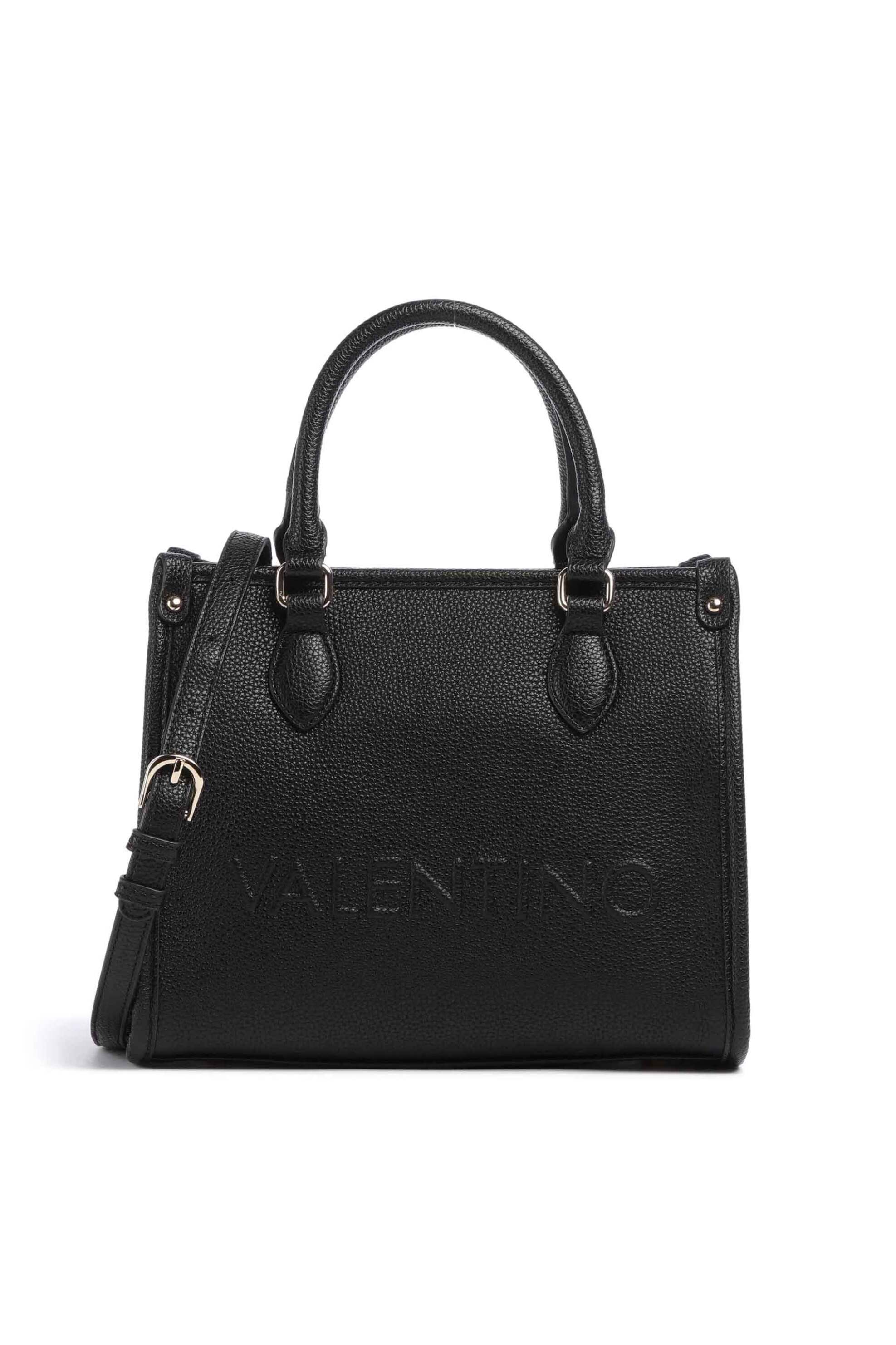 VALENTINO BY MARIO VALENTINO Valentino γυναικεία τσάντα χειρός με ανάγλυφο λογότυπο "Rised" - 17LVBS8P905/RIS Μαύρο