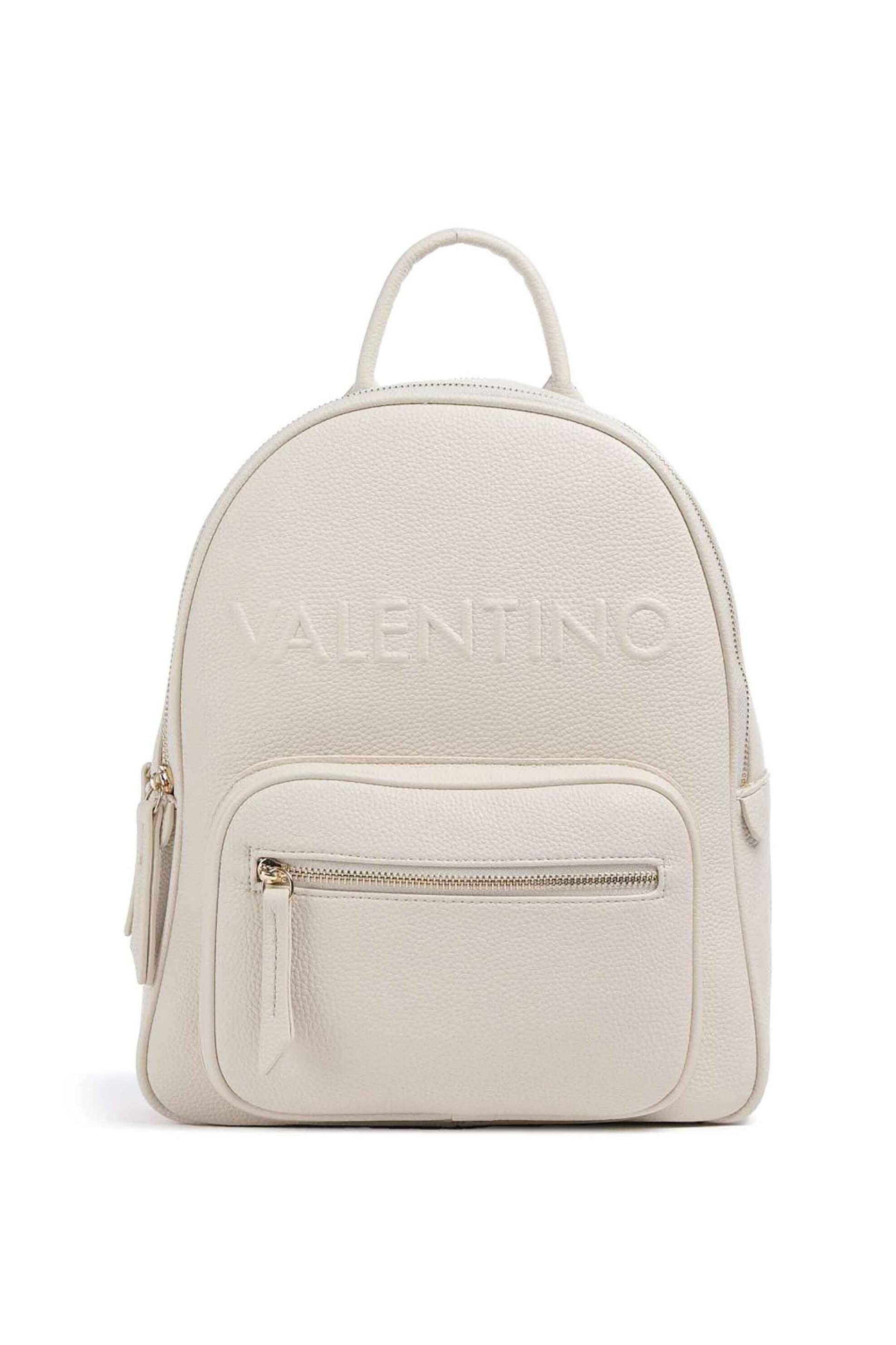 VALENTINO BY MARIO VALENTINO Valentino γυναικείο backpack με ανάγλυφο λογότυπο "Rised" - 17LVBS8P921/RIS Εκρού