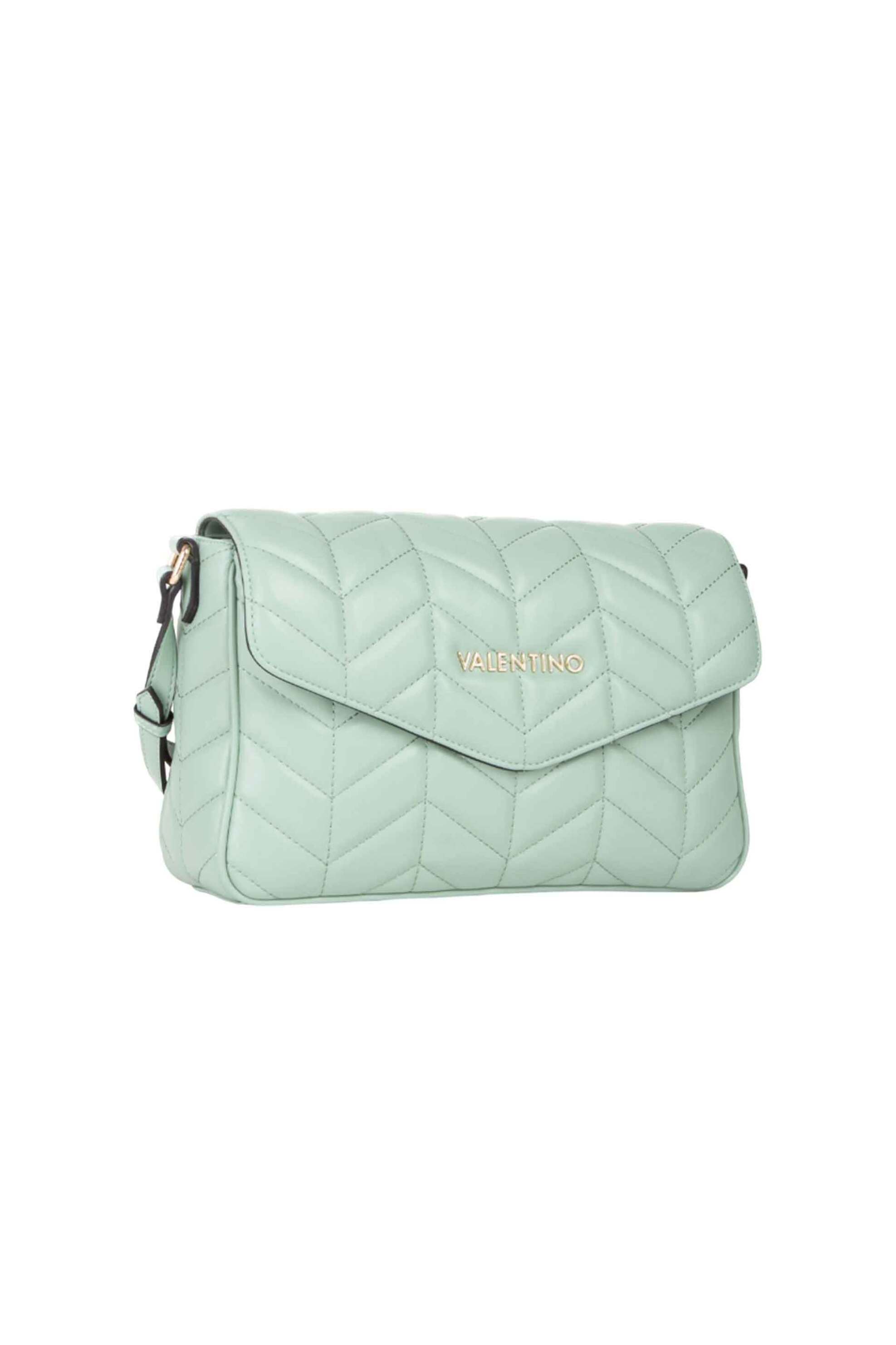 Valentino γυναικεία τσάντα crossbody καπιτονέ με μεταλλικό λογότυπο "Petal" - 17LVBS8PA09/PET Πράσινο Φυστικί φωτογραφία