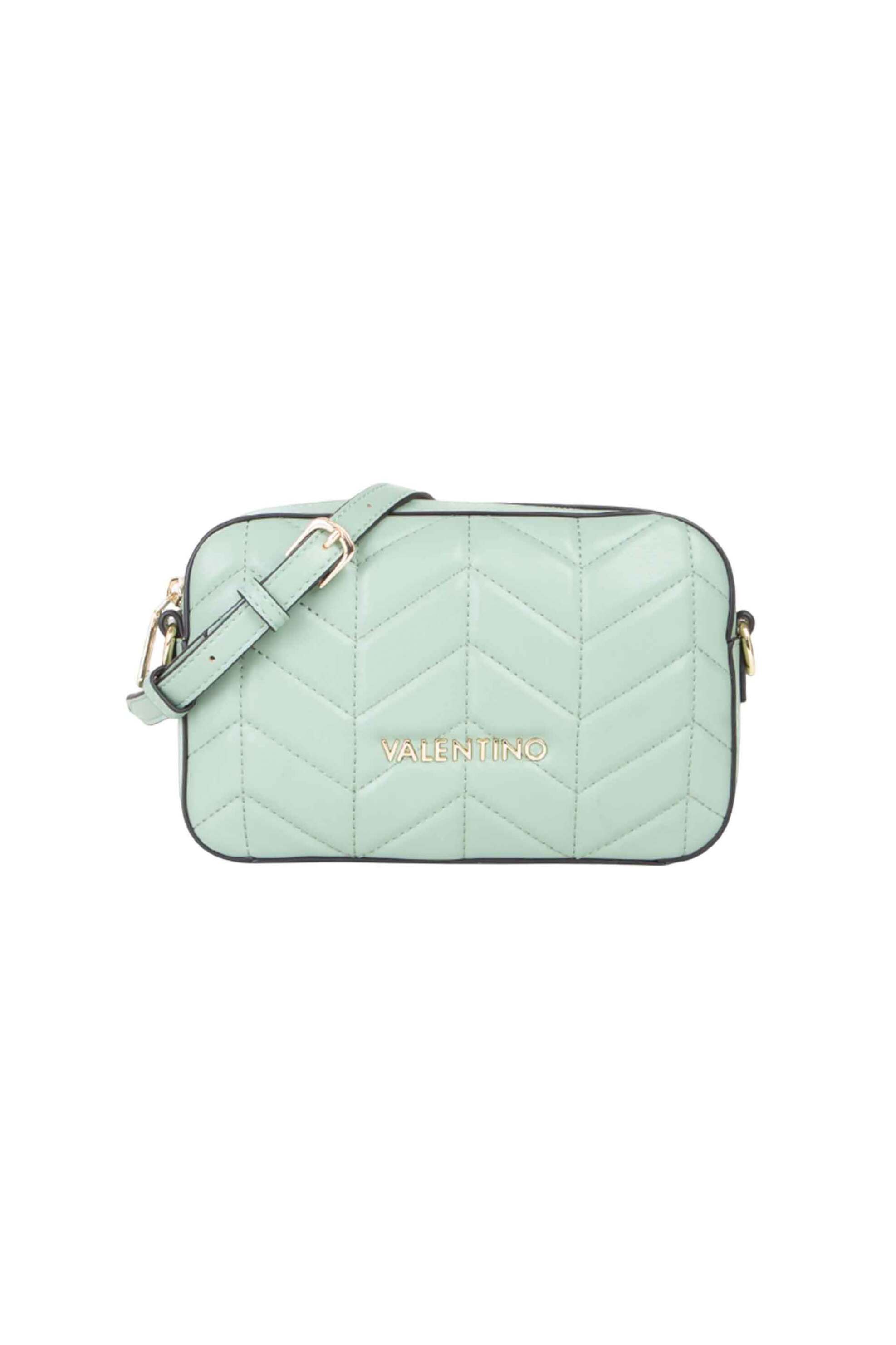 VALENTINO BY MARIO VALENTINO Valentino γυναικεία τσάντα crossbody καπιτονέ με μεταλλικό λογότυπο "Petal" - 17LVBS8PA15/PET Πράσινο Φυστικί