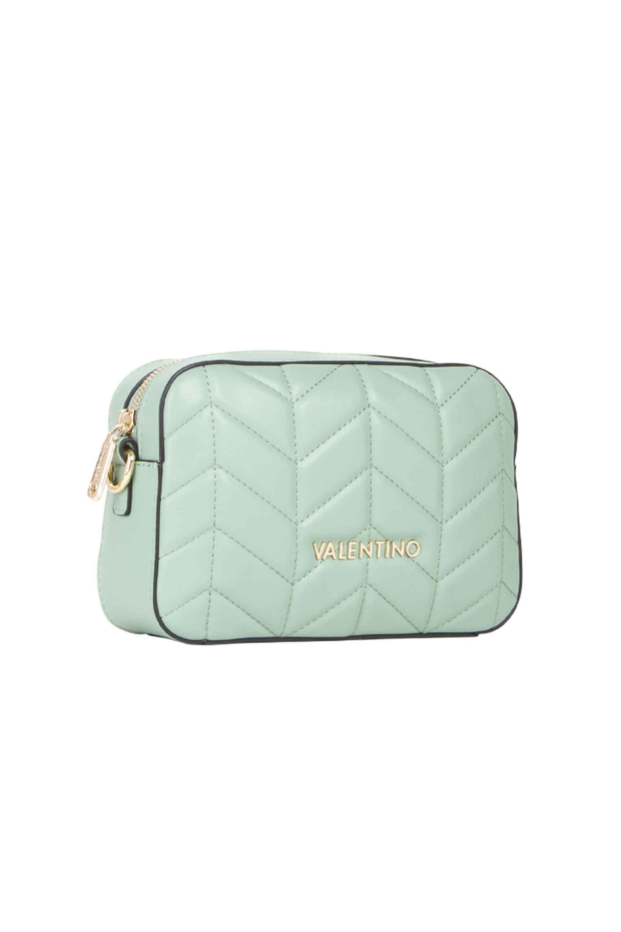 Valentino γυναικεία τσάντα crossbody καπιτονέ με μεταλλικό λογότυπο "Petal" - 17LVBS8PA15/PET Πράσινο Φυστικί φωτογραφία