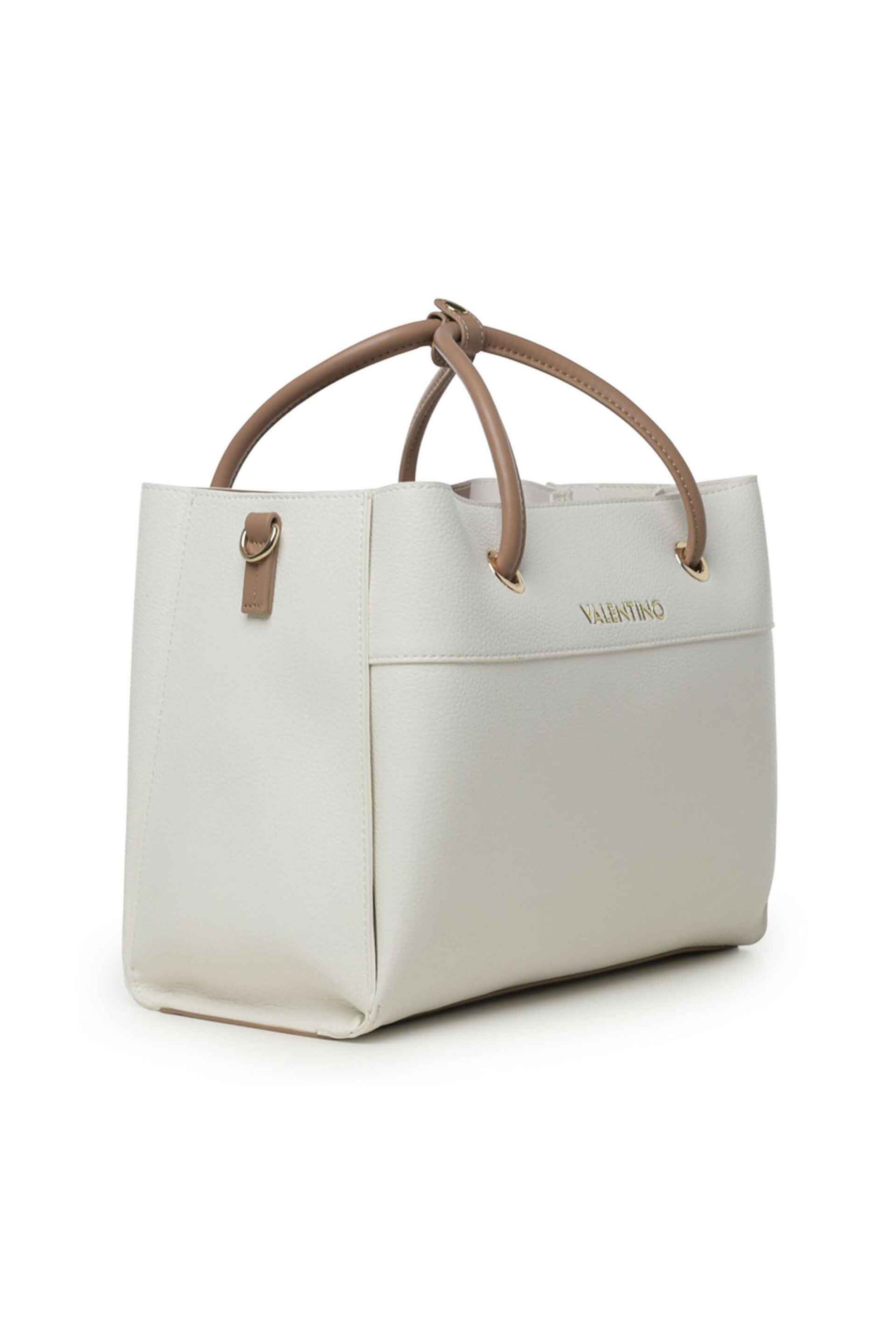 Valentino γυναικεία τσάντα shopper με μεταλλικό λογότυπο "Alexia" - 17LVBS5A802/ALE Λευκό φωτογραφία
