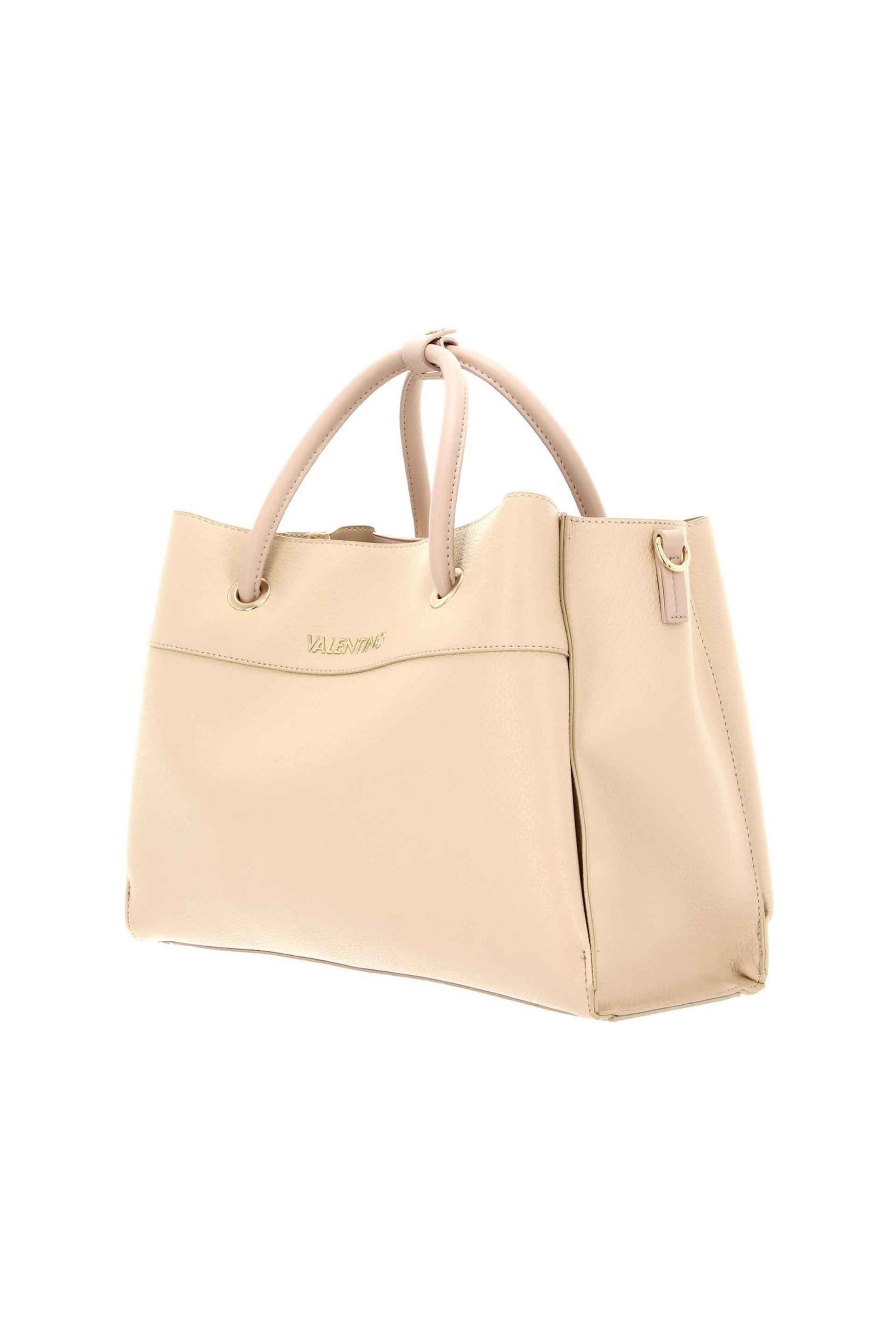Valentino γυναικεία τσάντα shopper με μεταλλικό λογότυπο "Alexia" - 17LVBS5A802/ALE Μπεζ φωτογραφία