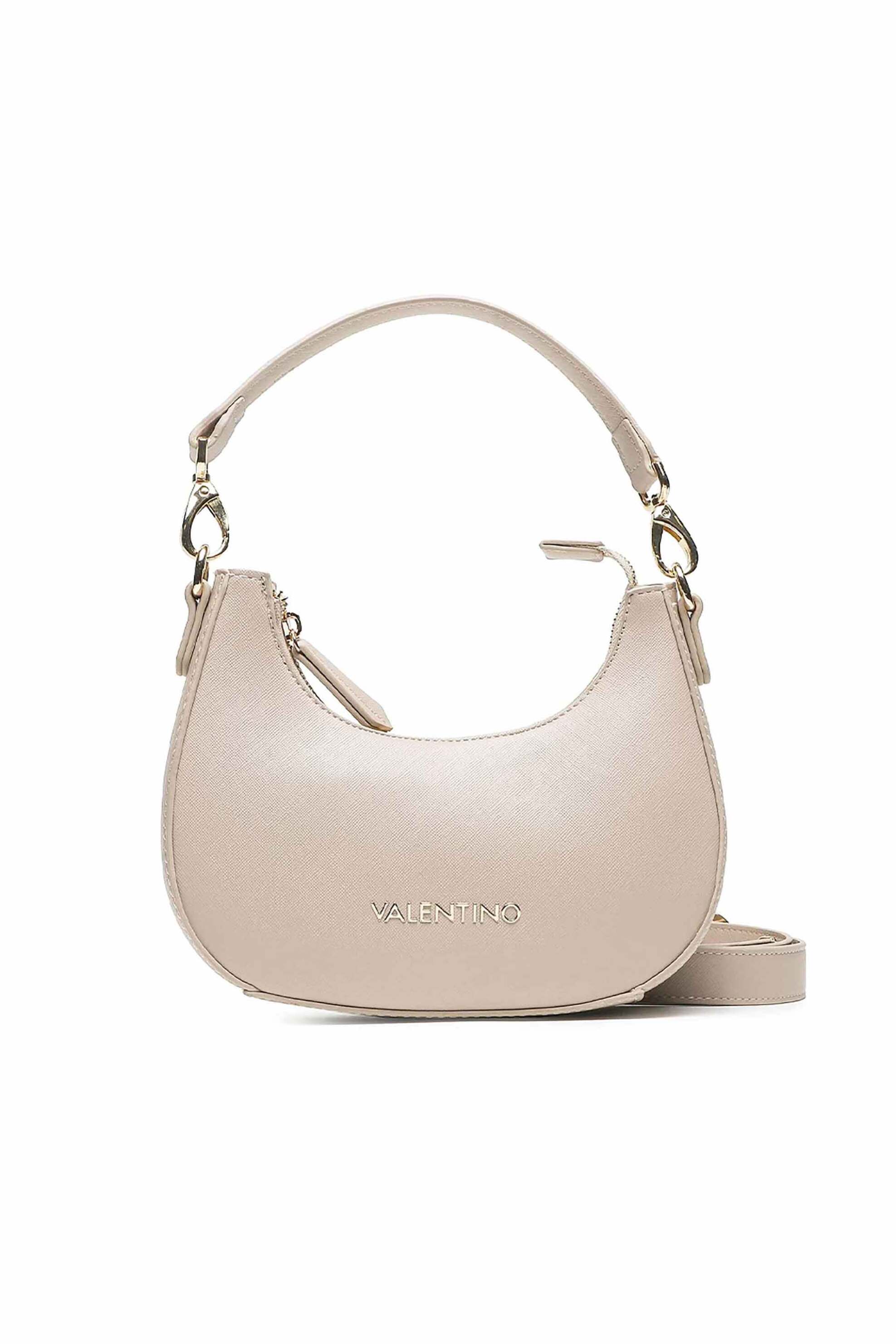 VALENTINO BY MARIO VALENTINO Valentino γυναικεία τσάντα χειρός με μεταλλικό λογότυπο - 45LVBS7B305/ZER Μπεζ