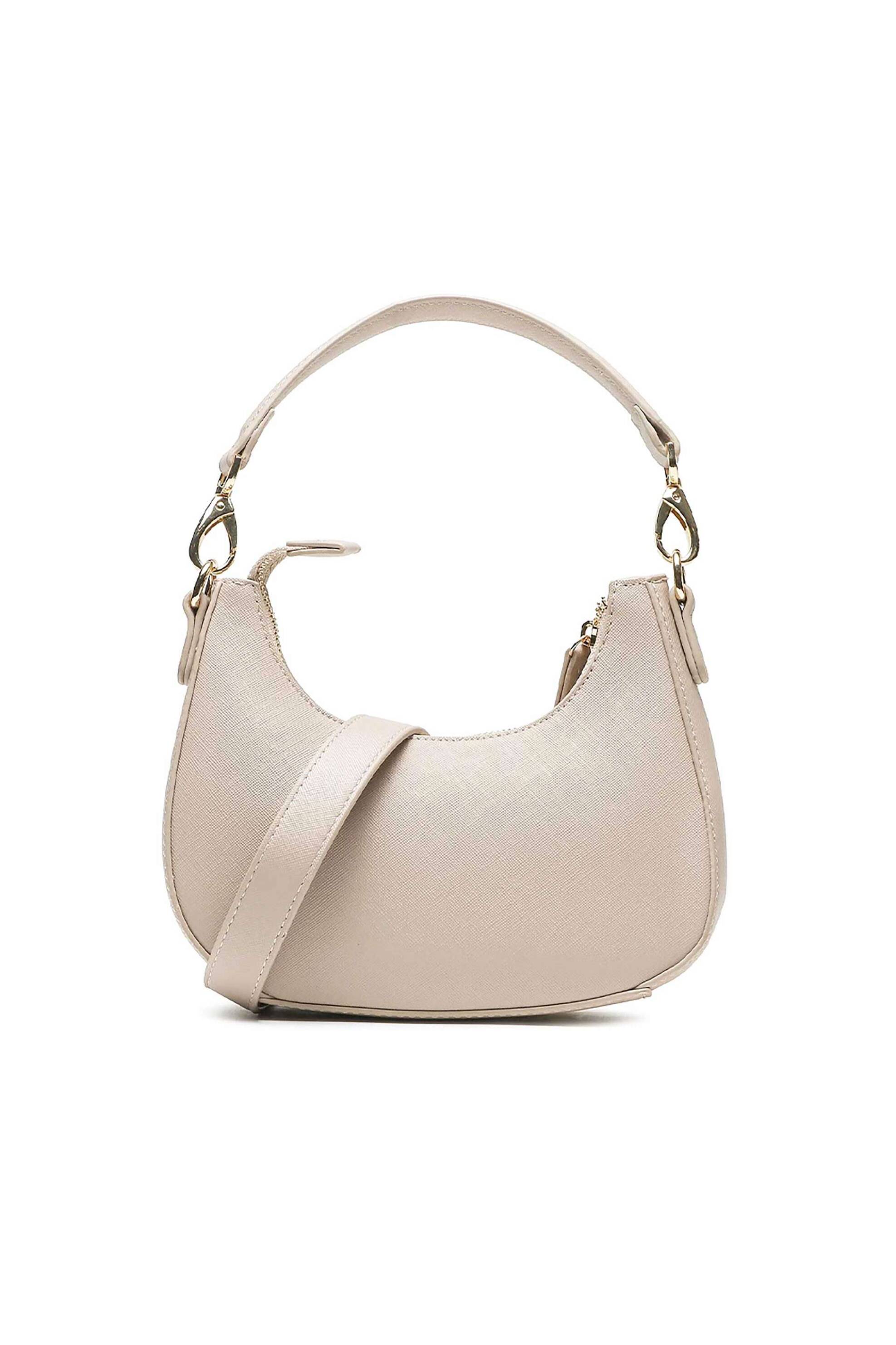 Valentino γυναικεία τσάντα χειρός με μεταλλικό λογότυπο - 45LVBS7B305/ZER Μπεζ φωτογραφία