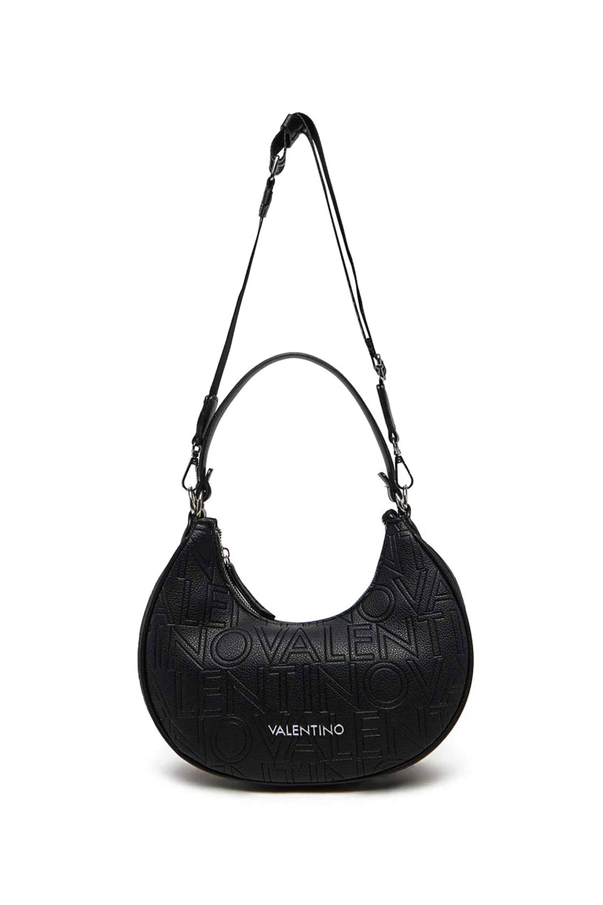 Valentino γυναικεία τσάντα ώμου με ανάγλυφο λογότυπο - 45LVBS90A07SAF Μαύρο φωτογραφία