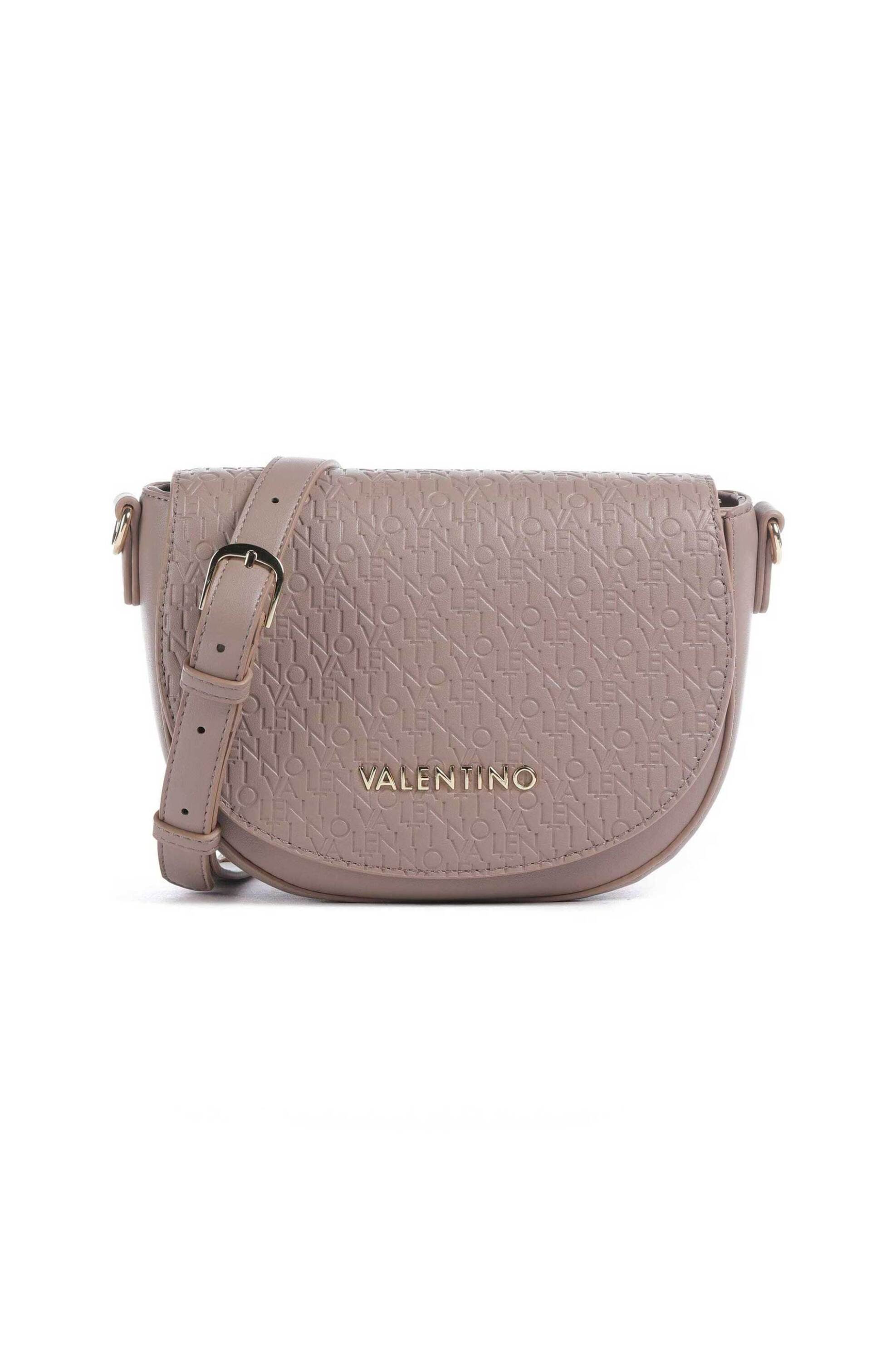 VALENTINO BY MARIO VALENTINO Valentino γυναικεία τσάντα crossbody με ανάγλυφο λογότυπο "Falak Re" - 45LVBS9C710/FAL Taupe