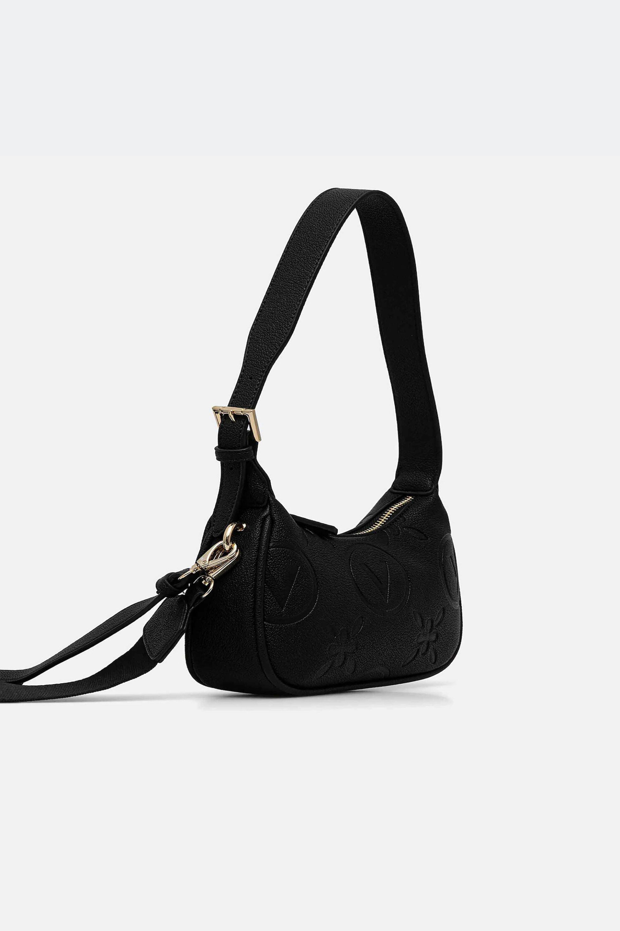 Valentino γυναικεία τσάντα ώμου με ανάγλυφο λογότυπο - 45LVBS8ZG13/SAM Μαύρο φωτογραφία