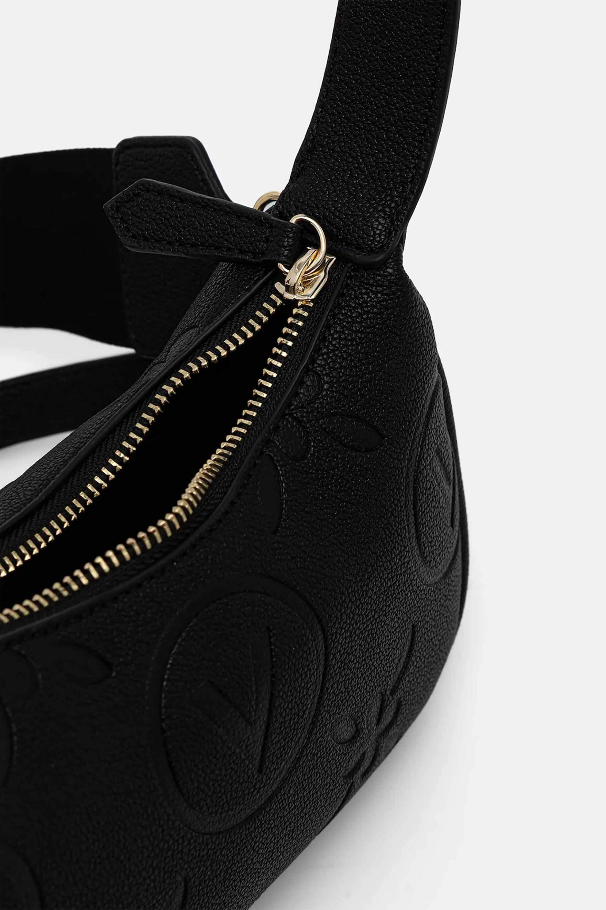 Valentino γυναικεία τσάντα ώμου με ανάγλυφο λογότυπο - 45LVBS8ZG13/SAM Μαύρο φωτογραφία