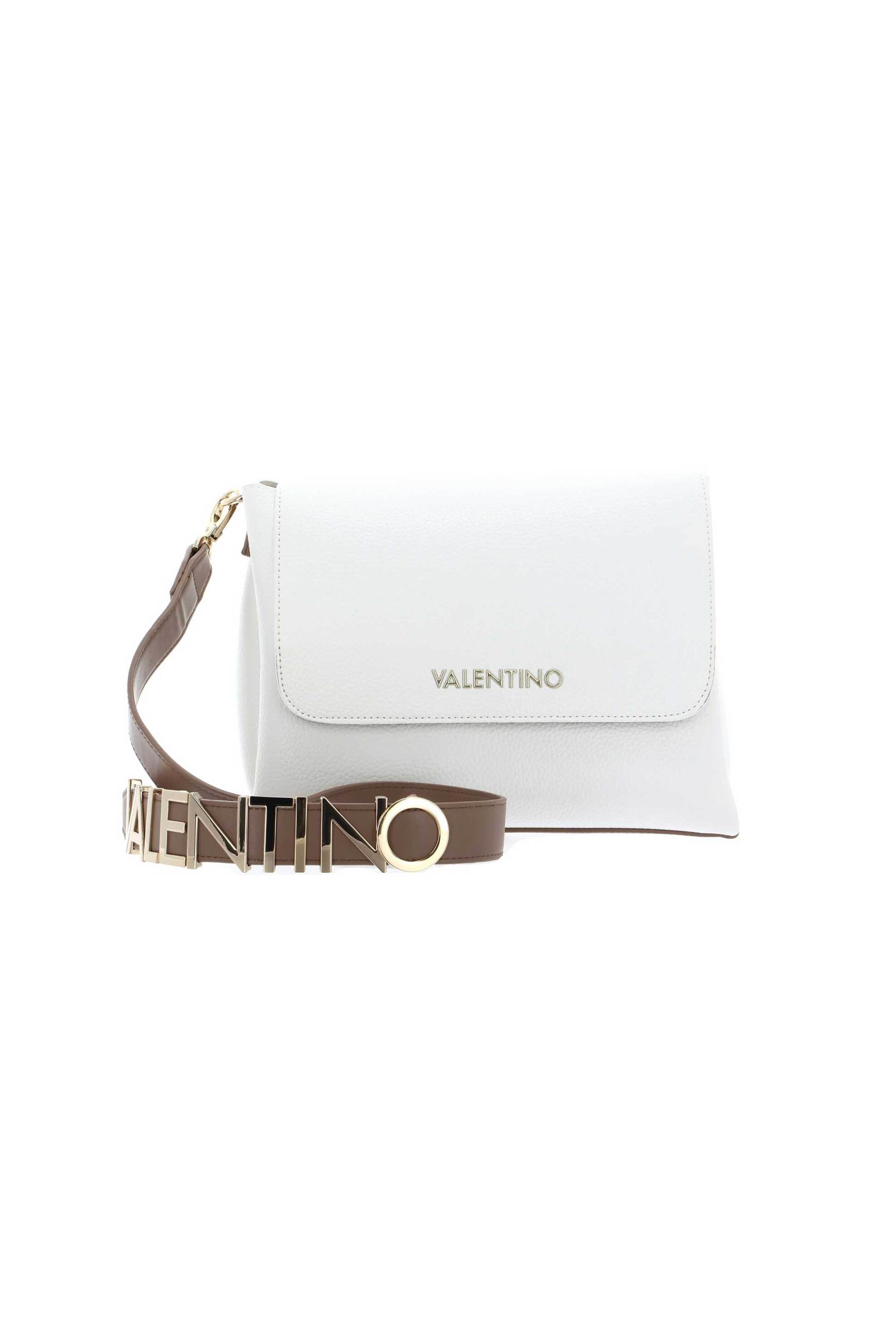 VALENTINO BY MARIO VALENTINO Valentino γυναικεία τσάντα ώμου/crossbody με μεταλλικό λογότυπο "Alexia" - 73LVBS5A803/ALE Λευκό
