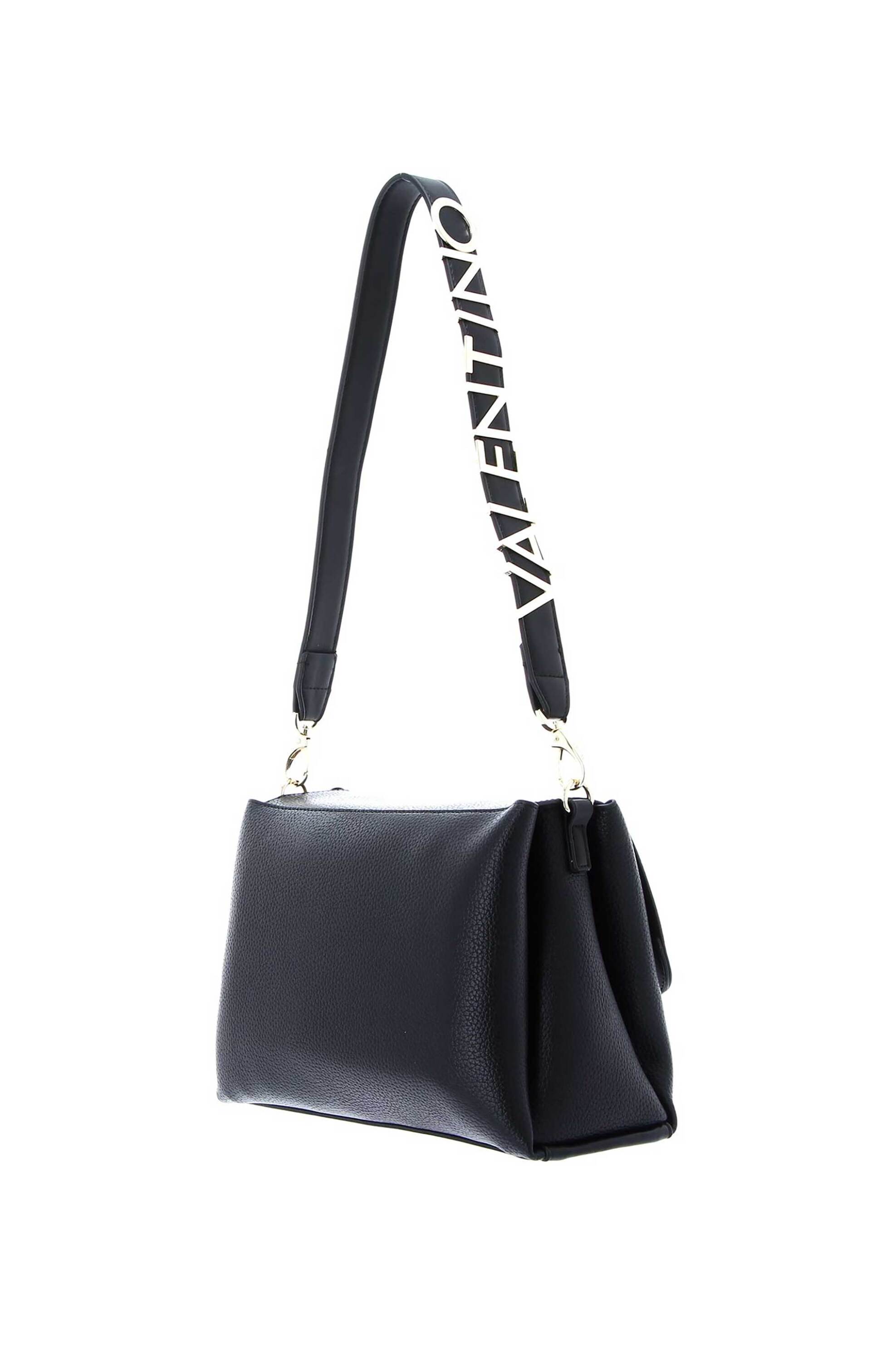 Valentino Γυναικεία Τσάντα Ώμου Crossbody με Μεταλλικό Λογότυπο Alexia - 73Lvbs5A803 Ale Μαύρο