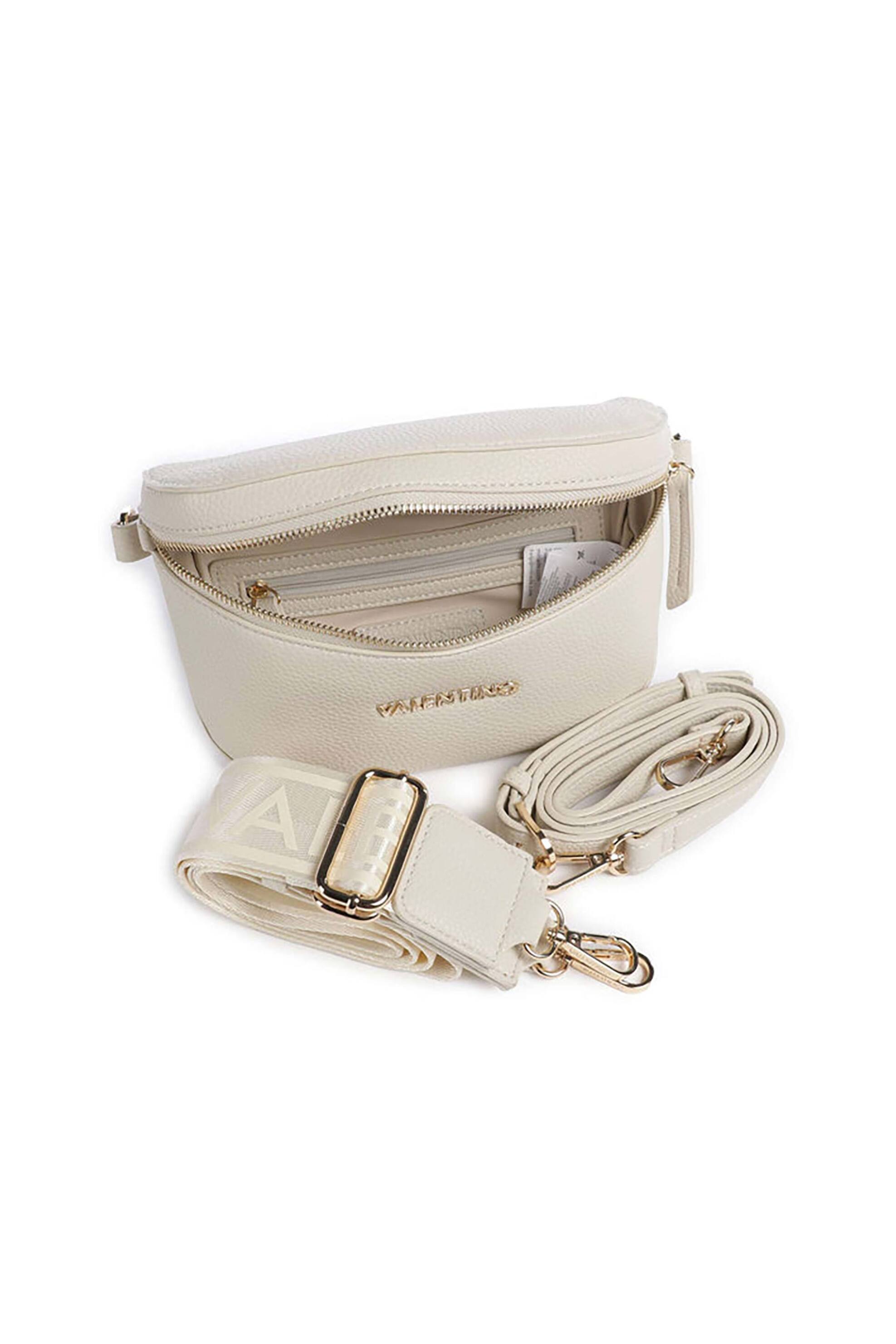 Valentino γυναικείο τσαντάκι μέσης με μεταλλικό λογότυπο "Miramar" - 73LVBS7UE54G/MI Εκρού φωτογραφία