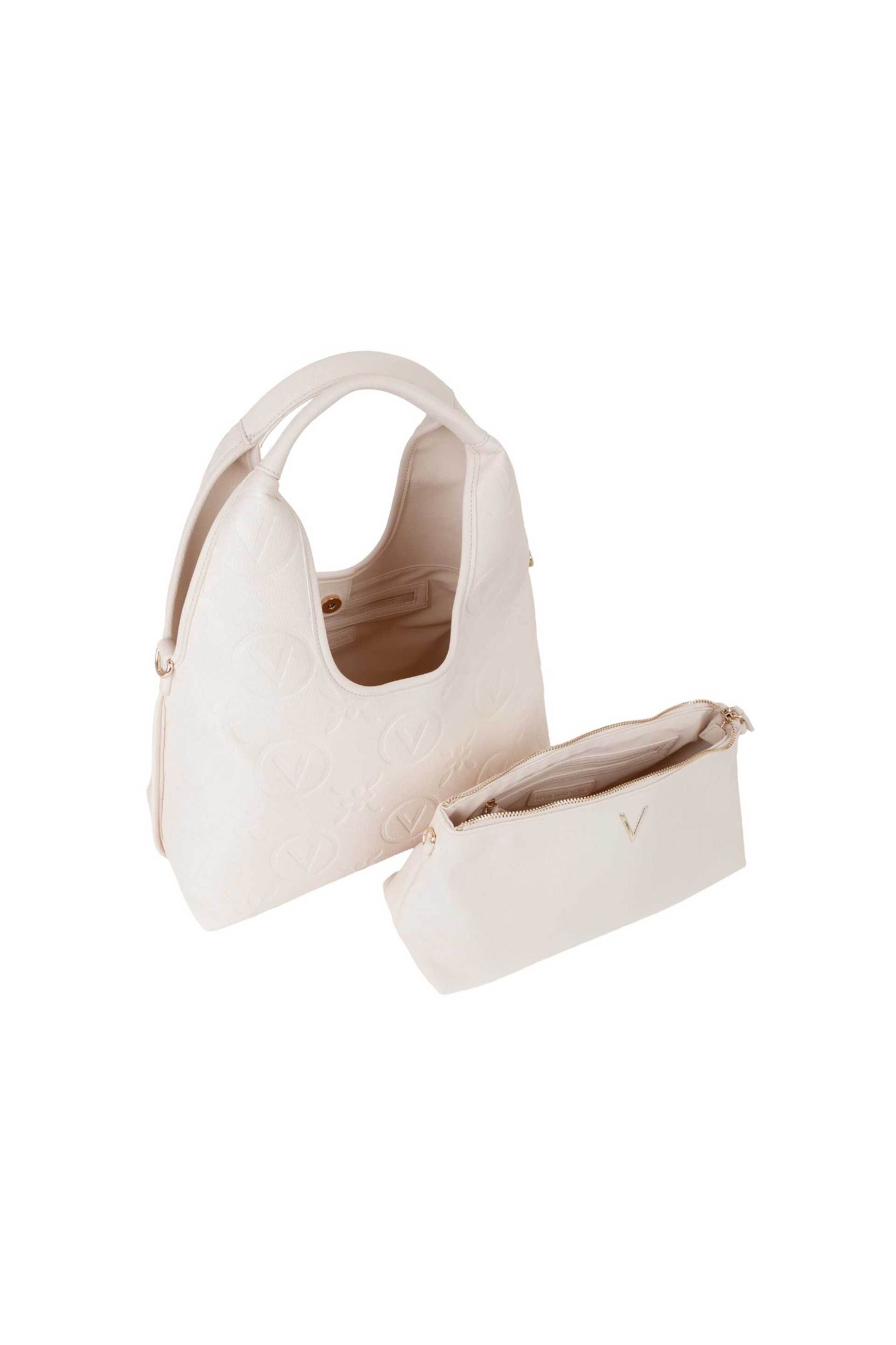 Valentino Γυναικεία Τσάντα Shopper με Ανάγλυφο Λογότυπο Samba Re - 73Lvbs8Zg02 Sam Εκρού