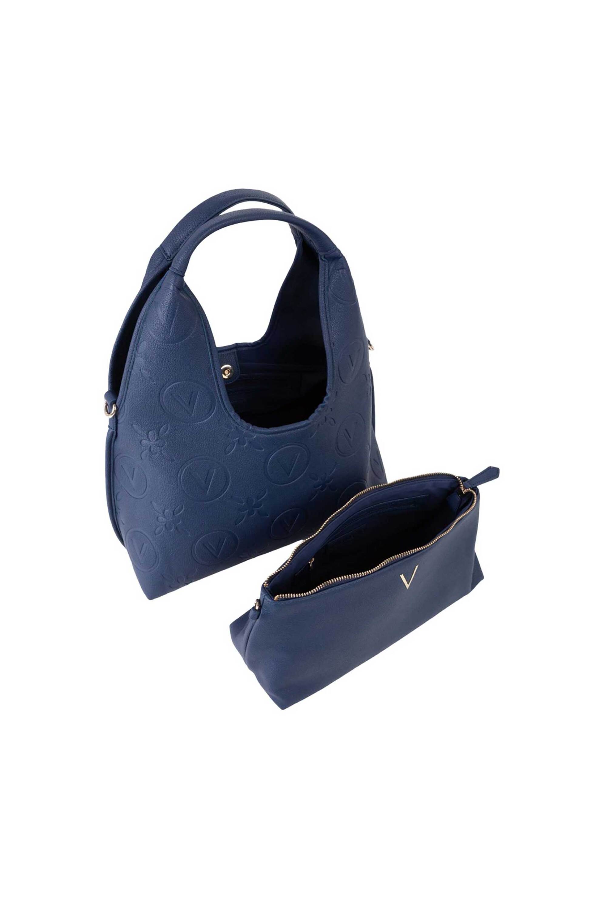 Valentino Γυναικεία Τσάντα Shopper με Ανάγλυφο Λογότυπο Samba Re - 73Lvbs8Zg02 Sam Μπλε Σκούρο