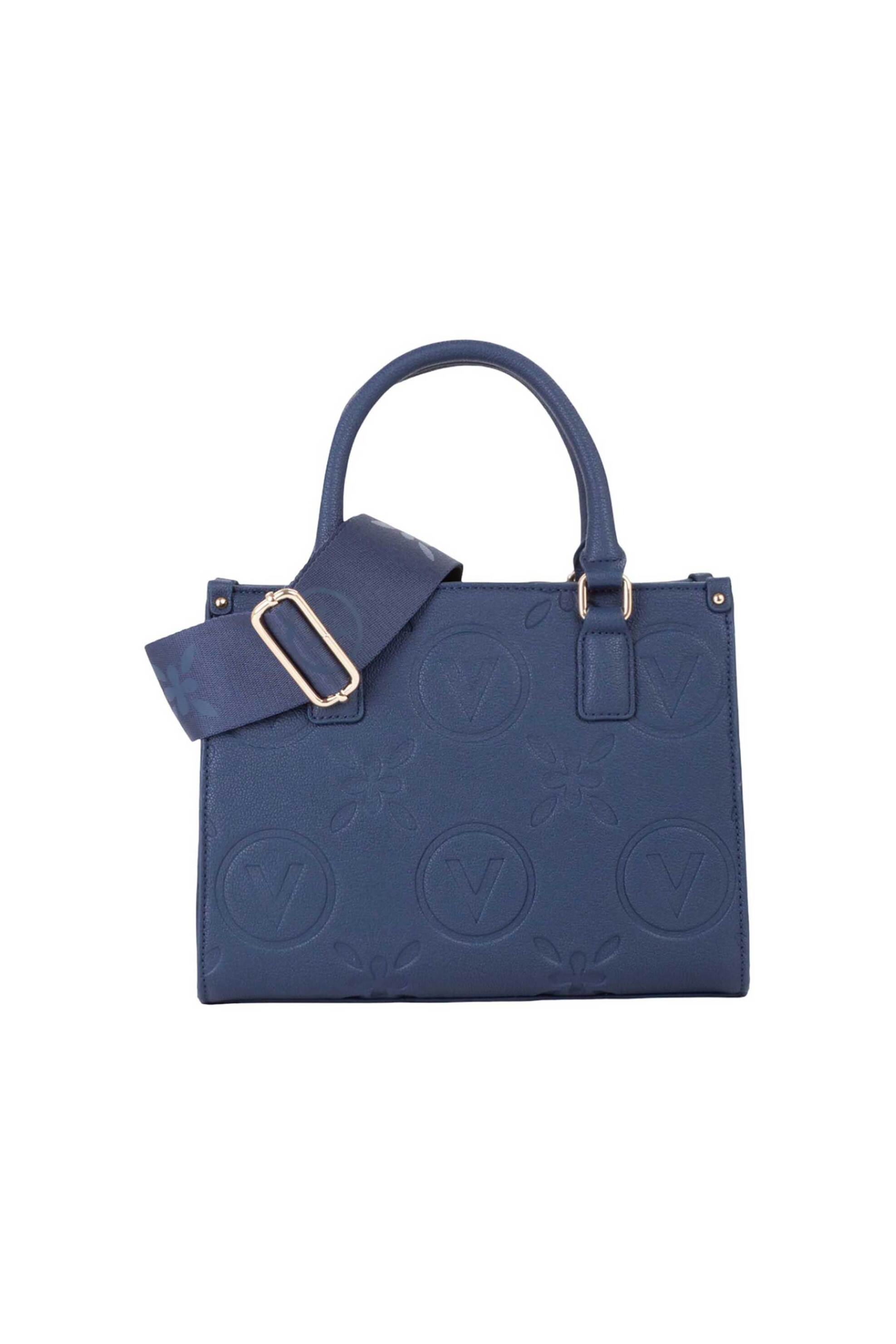 Valentino γυναικεία τσάντα χειρός με ανάγλυφο λογότυπο "Samba Re" - 73LVBS8ZG04/SAM Μπλε Σκούρο φωτογραφία