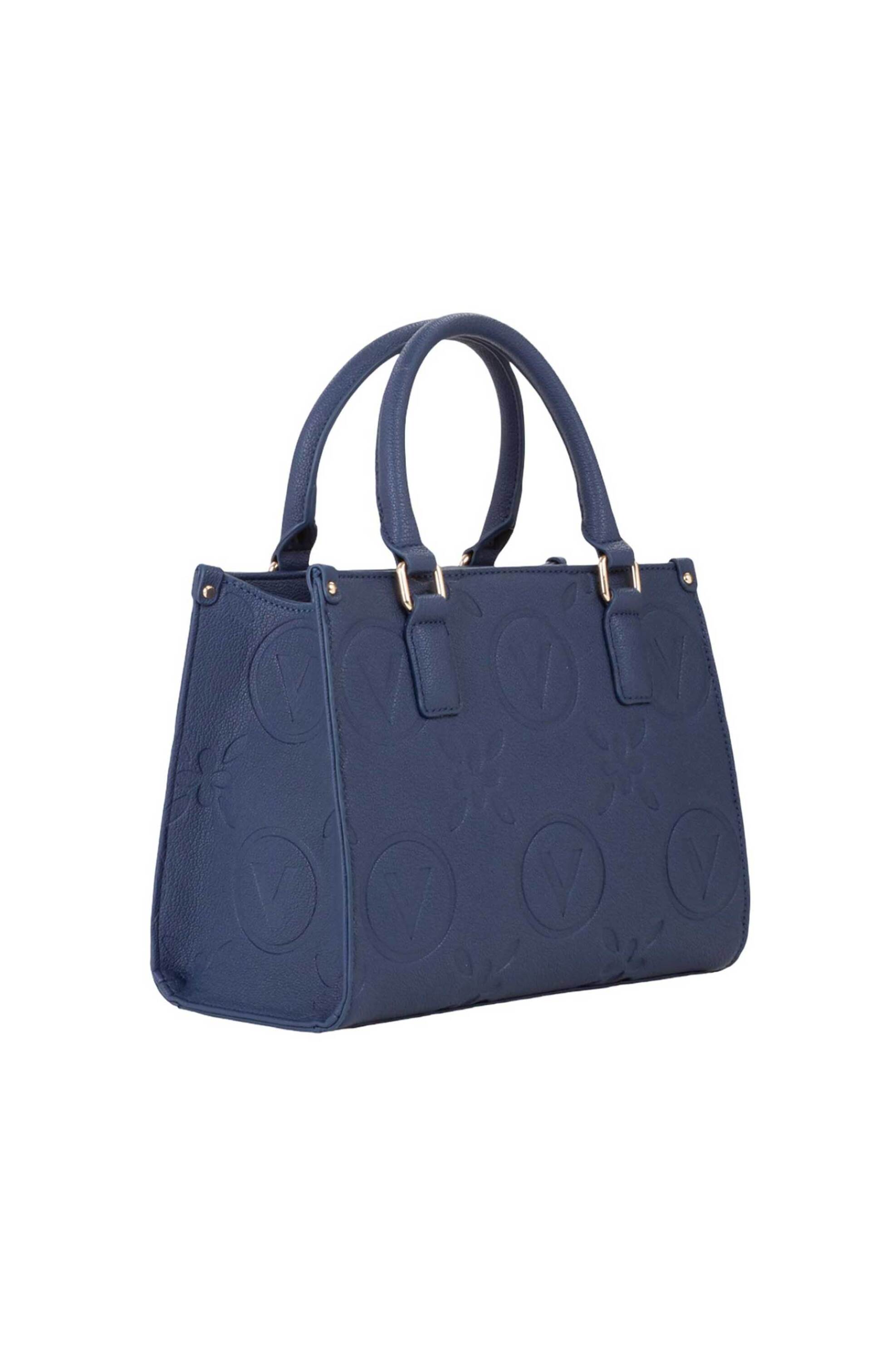 Valentino γυναικεία τσάντα χειρός με ανάγλυφο λογότυπο "Samba Re" - 73LVBS8ZG04/SAM Μπλε Σκούρο φωτογραφία