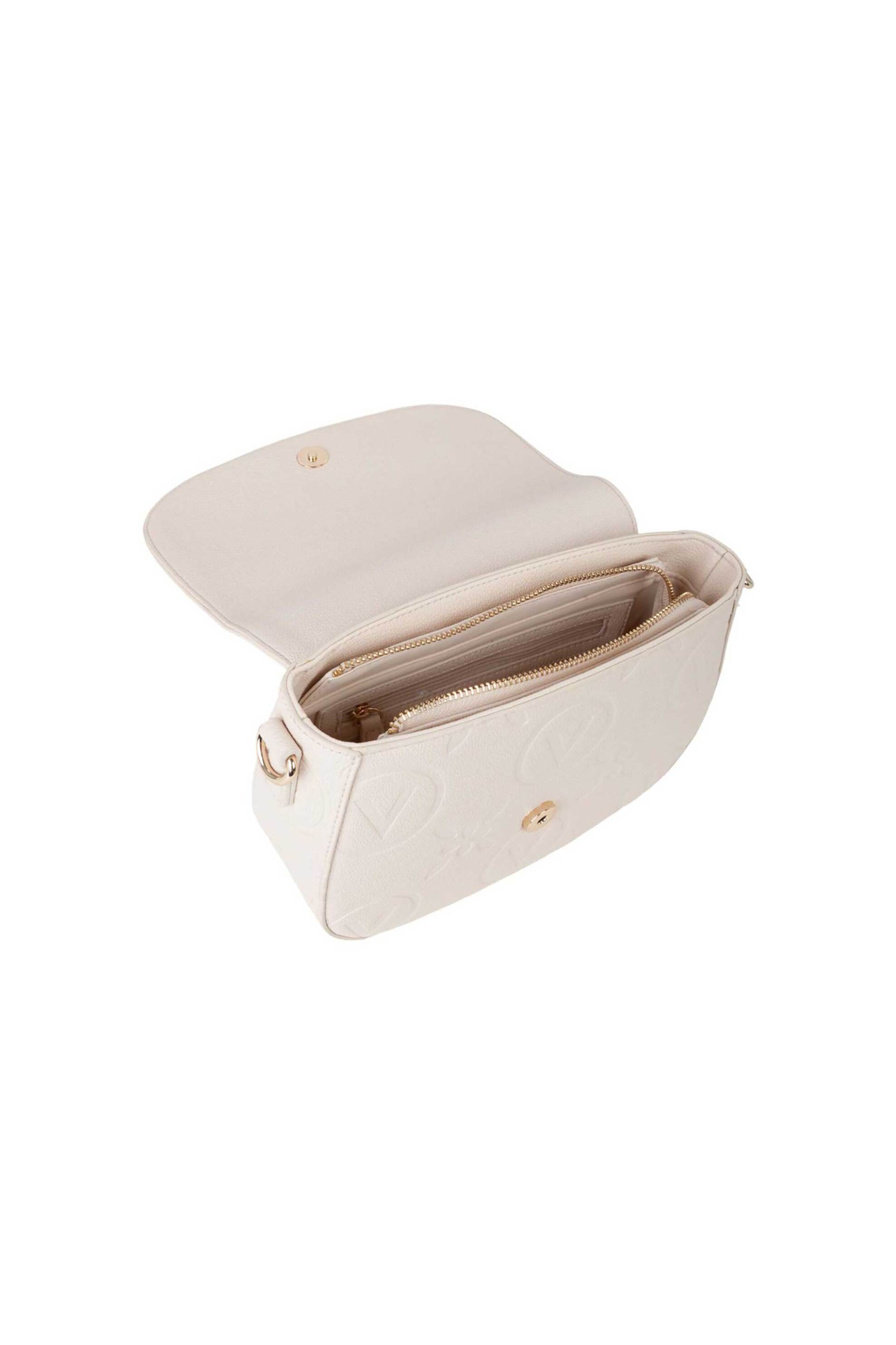 Valentino Γυναικεία Τσάντα Ώμου Crossbody με Ανάγλυφο Λογότυπο Samba Re - 73Lvbs8Zg10 Sam Εκρού