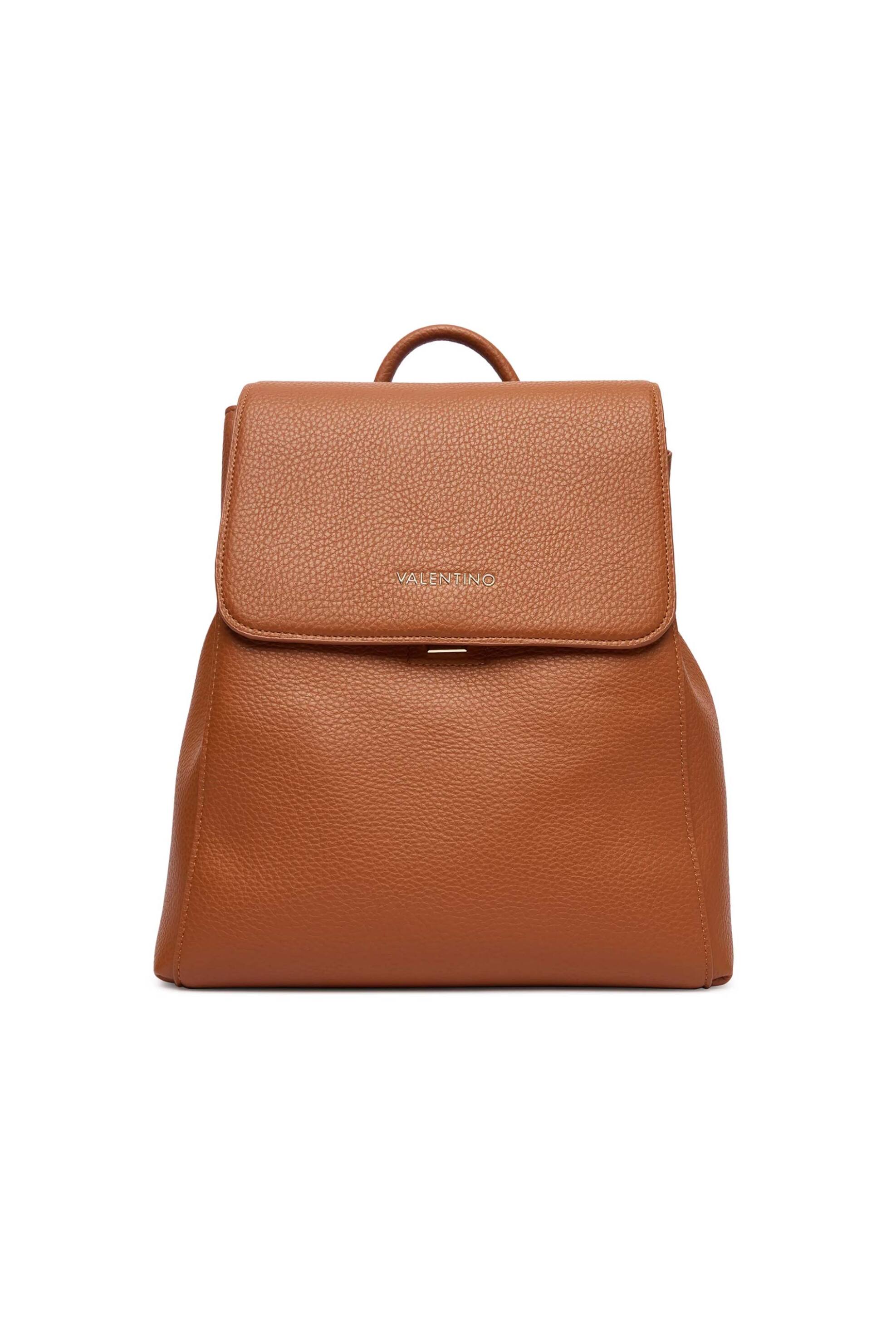 Valentino γυναικείο backpack με μεταλλικό λογότυπο "Cora" - 73LVBS9EG20/FAL Καφέ