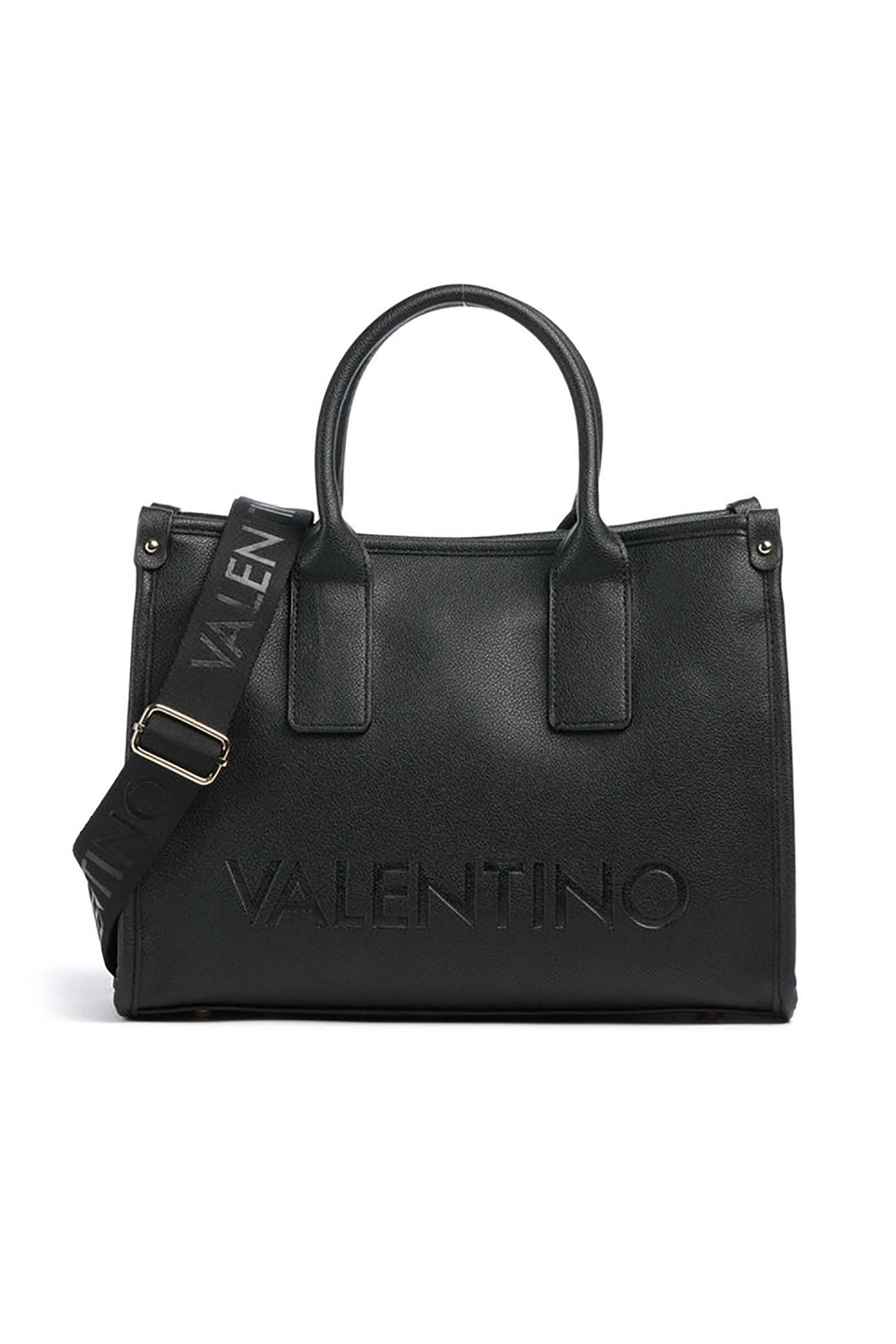 Valentino γυναικεία τσάντα χειρός με ανάγλυφο λογότυπο "Foxy Re" - 73LVBS9EO04/FOX Μαύρο