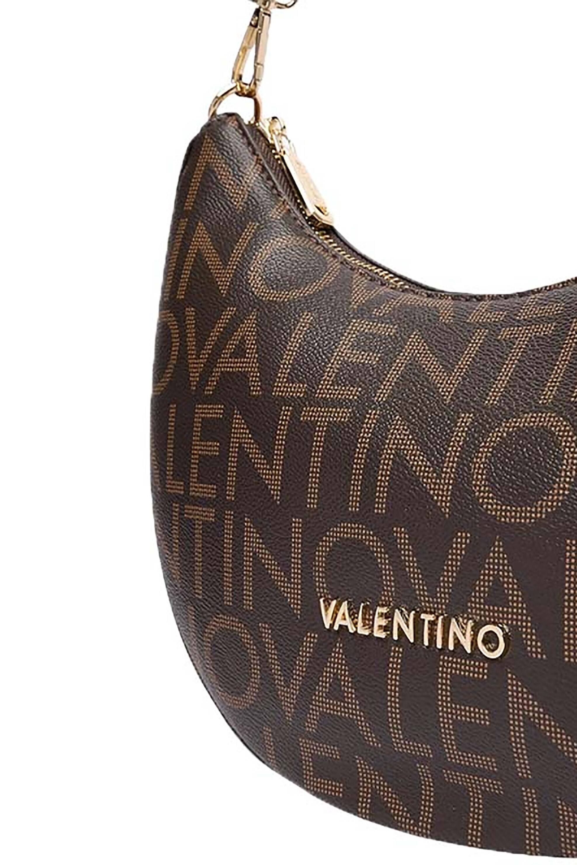 Valentino γυναικεία τσάντα ώμου hobo με ανάγλυφο και μεταλλικό λογότυπο 