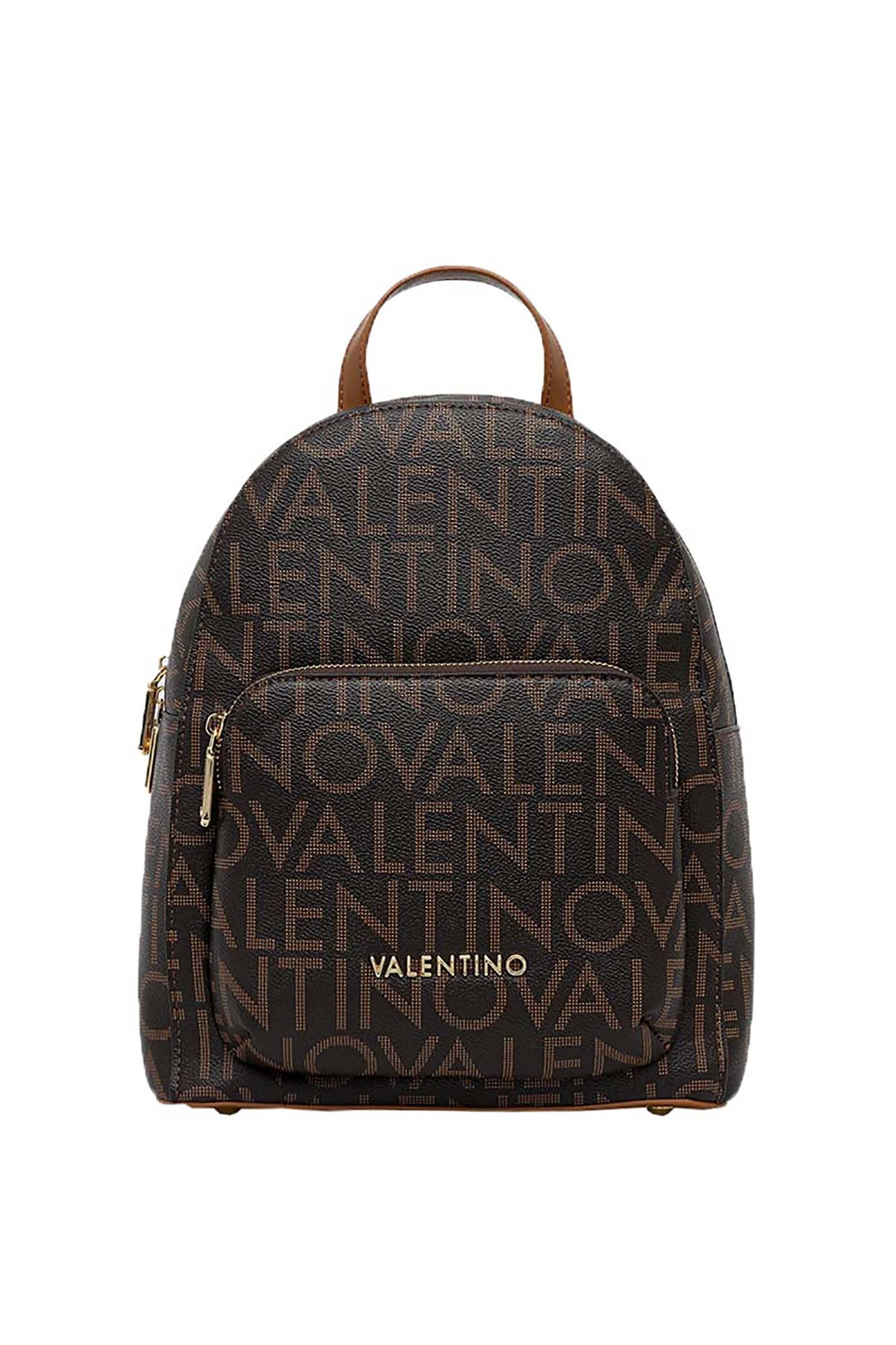 Valentino γυναικείο backpack με ανάγλυφο και μεταλλικό λογότυπο "Regina Re" - 73LVBS9IS20/REG Καφέ