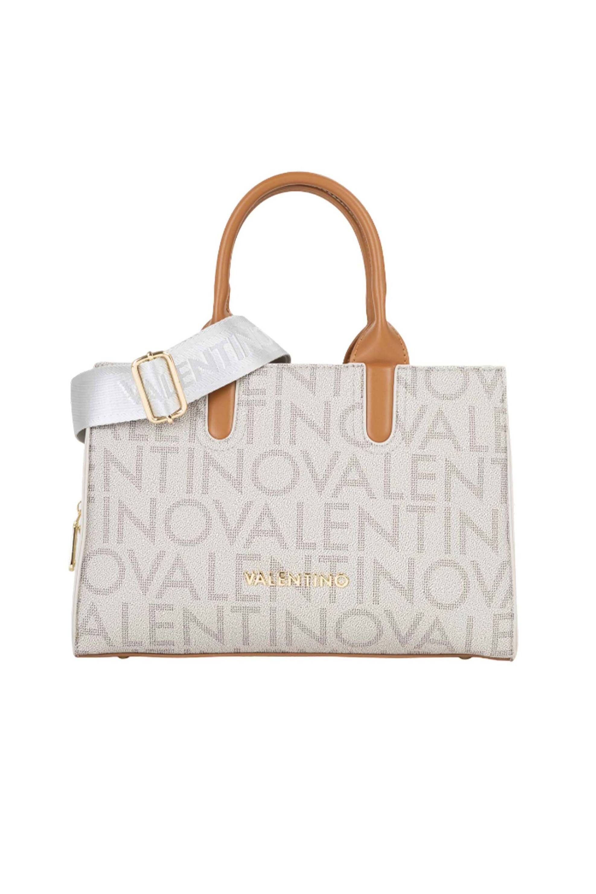 Valentino γυναικεία τσάντα χειρός με ανάγλυφο και μεταλλικό λογότυπο "Regina Re" - 73LVBS9IS24/REG Μπεζ