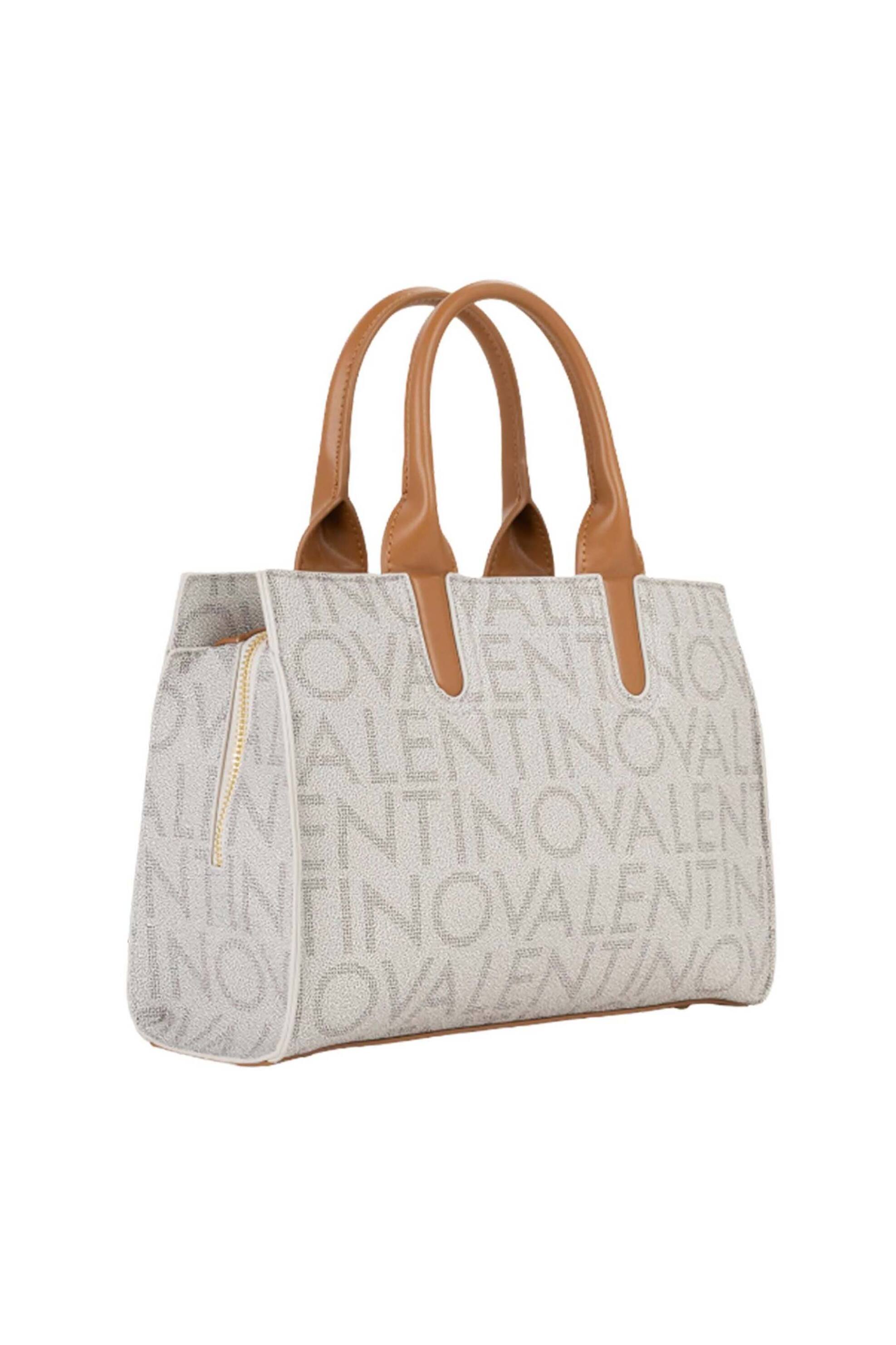 VALENTINO BY MARIO VALENTINO Valentino γυναικεία τσάντα χειρός με ανάγλυφο και μεταλλικό λογότυπο "Regina Re" - 73LVBS9IS24/REG Μπεζ - 3