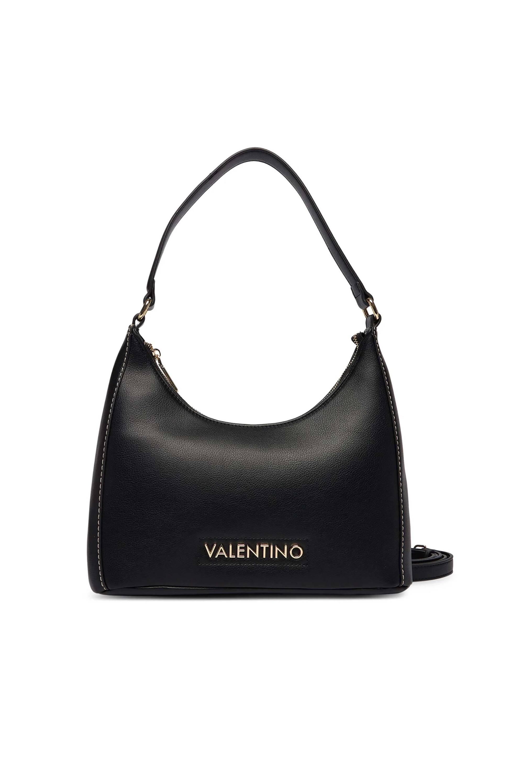 Valentino γυναικεία τσάντα ώμου με μεταλλικό λογότυπο "Aury Re" - 73LVBS9OB07/AUR Μαύρο