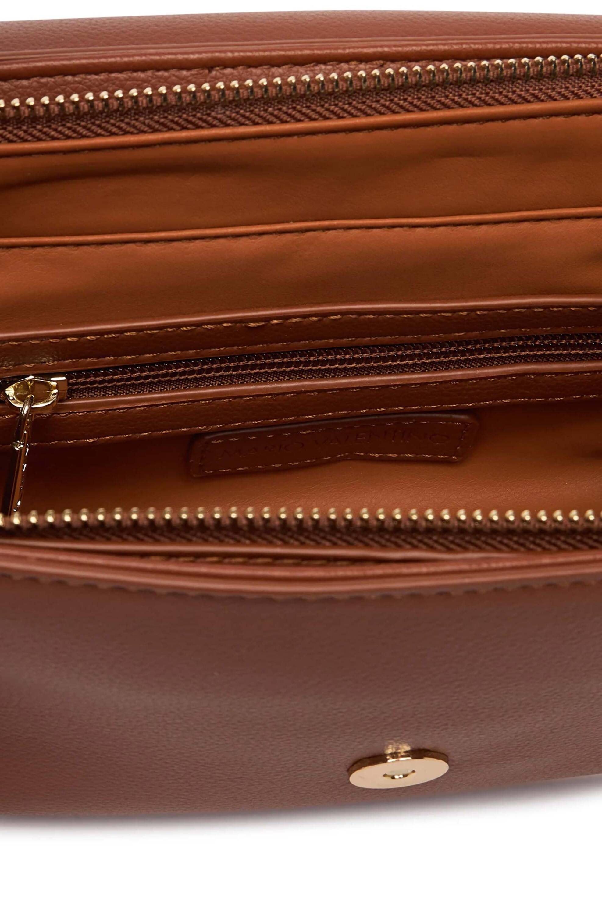 Valentino Γυναικεία Τσάντα Ώμου Crossbody με Μεταλλικό Λογότυπο Aury Re - 73Lvbs9Ob09 Aur Καφέ